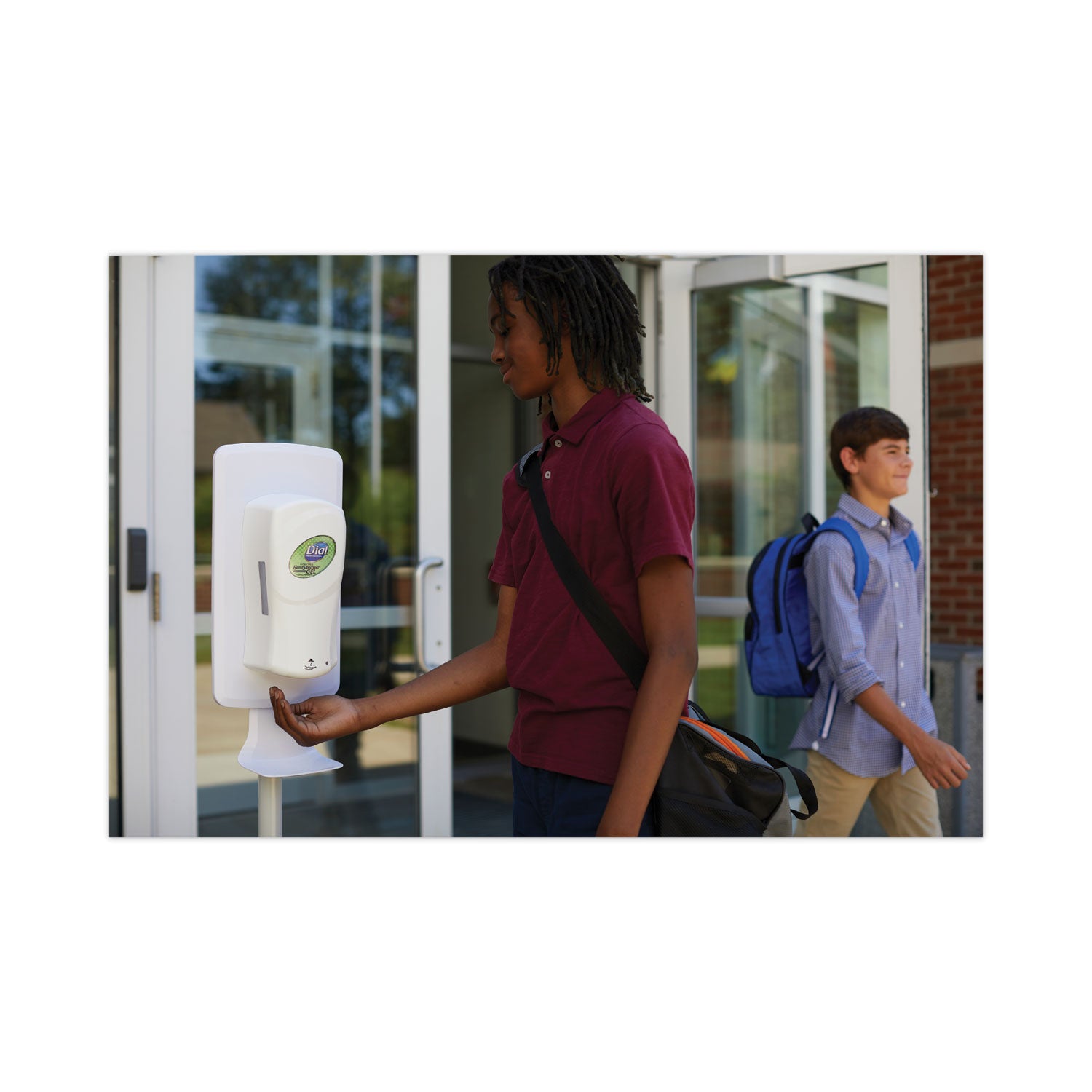 Dial® Fit Touch Free Dispenser Floor Stand, 15.7 X 15.7 X 58.3, White