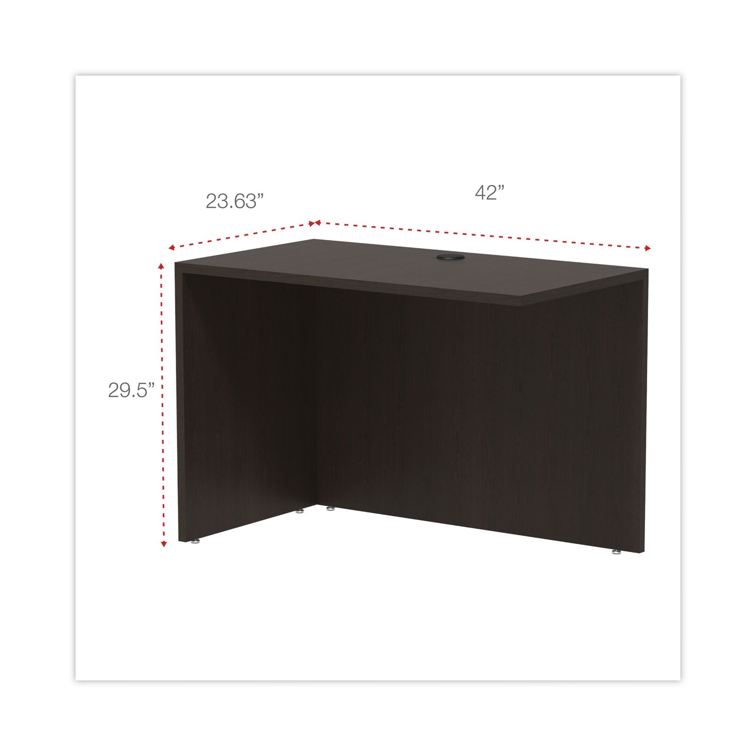 Alera® Alera Valencia Series Reversible Return/Bridge Shell, 42w x 23.63d x 29.5, Espresso