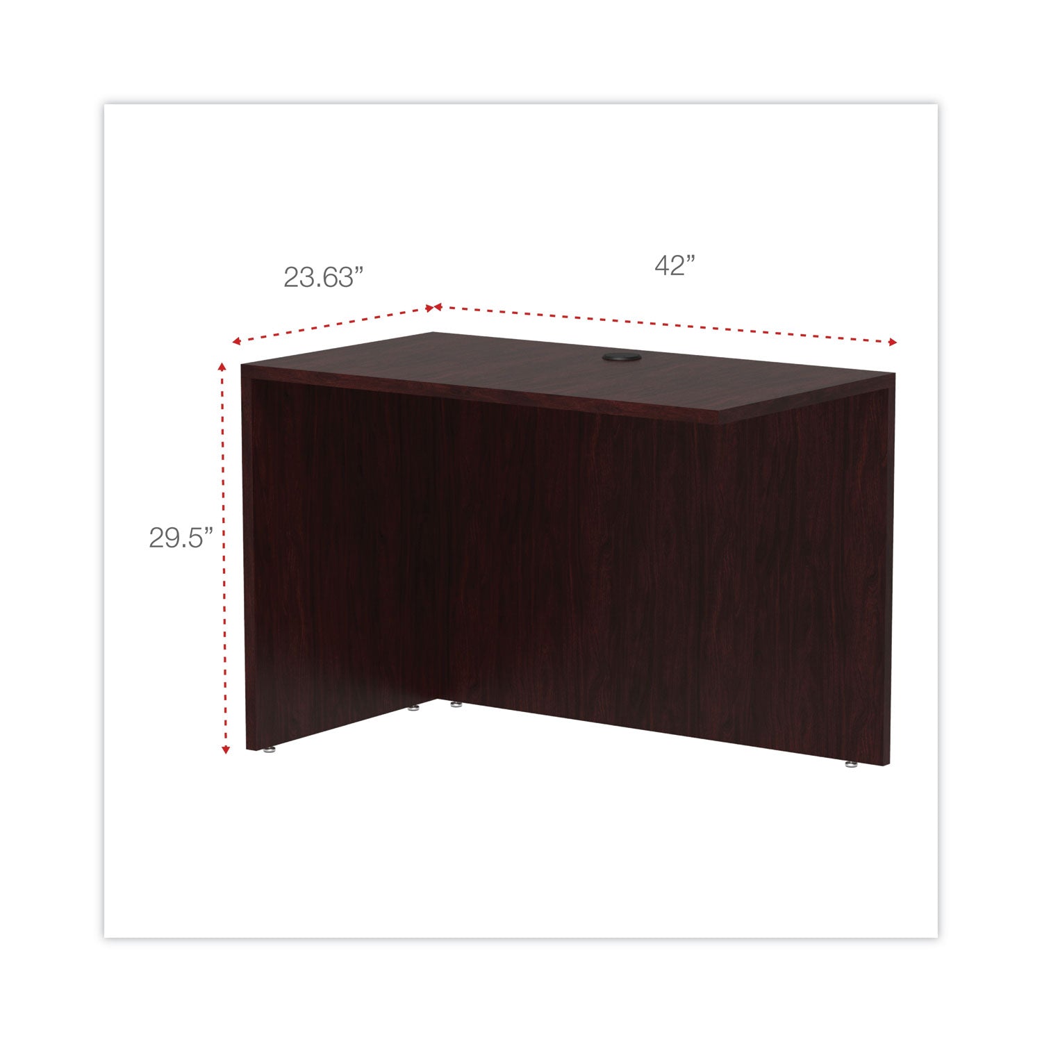 Alera® Alera Valencia Series Reversible Return/Bridge Shell, 42w x 23.63d x 29.5h. Mahogany