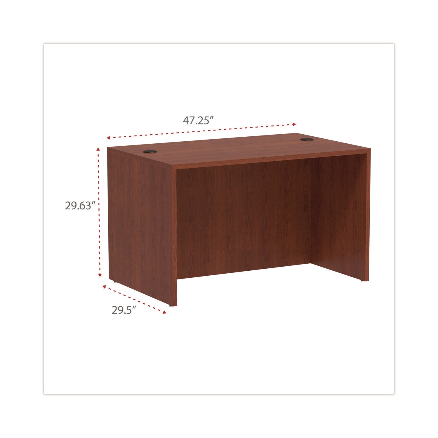Alera® Alera Valencia Series Straight Front Desk Shell, 47.25" X 29.5" X 29.63", Medium Cherry