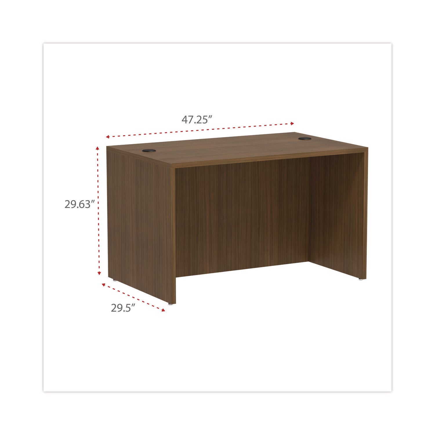 Alera® Alera Valencia Series Straight Front Desk Shell, 47.25" X 29.5" X 29.63", Modern Walnut