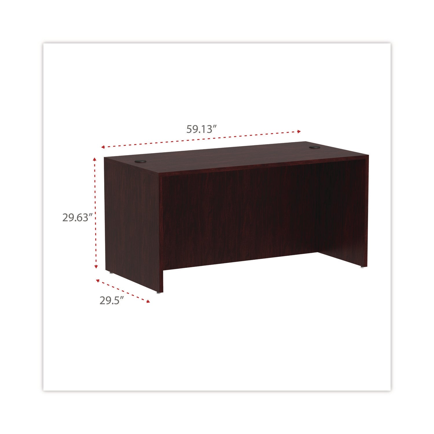 Alera® Alera Valencia Series Straight Front Desk Shell, 59.13" X 29.5" X 29.63", Mahogany