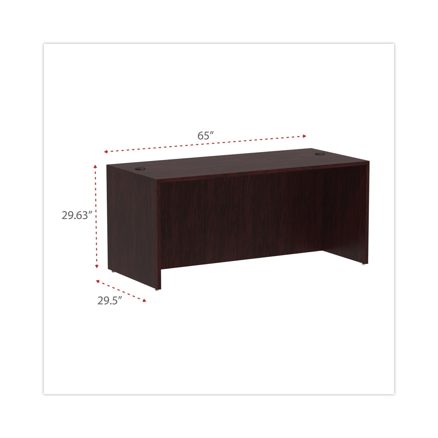 Alera® Alera Valencia Series Straight Front Desk Shell, 65" X 29.5" X 29.63", Mahogany