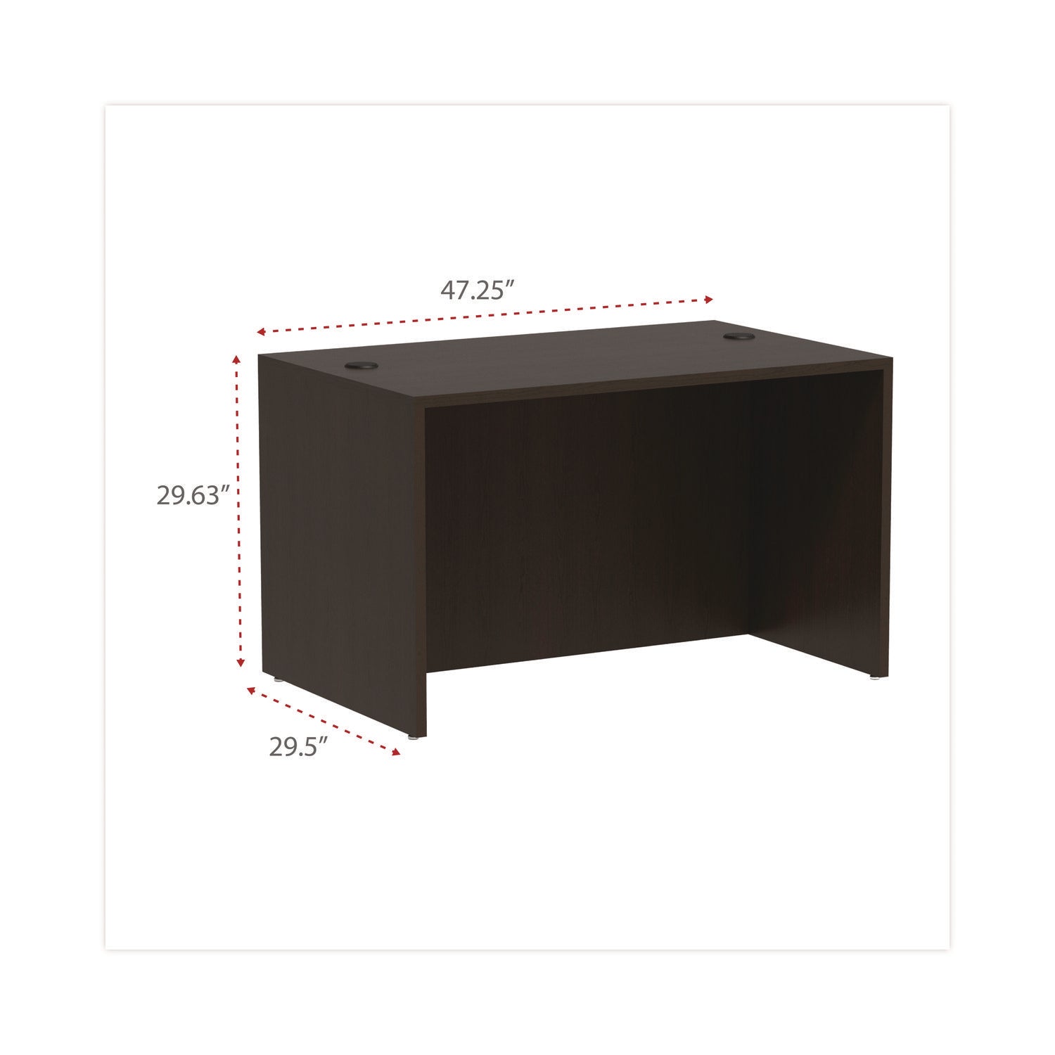 Alera® Alera Valencia Series Straight Front Desk Shell, 47.25" X 29.5" X 29.63", Espresso