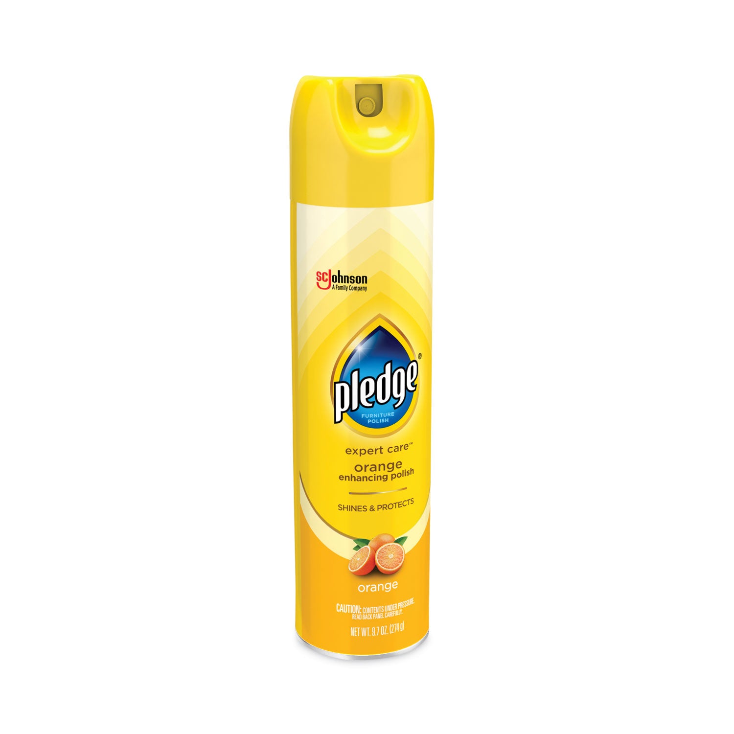 Pledge® Furniture Polish, Orange Clean Scent, 9.7 Oz Aerosol Spray