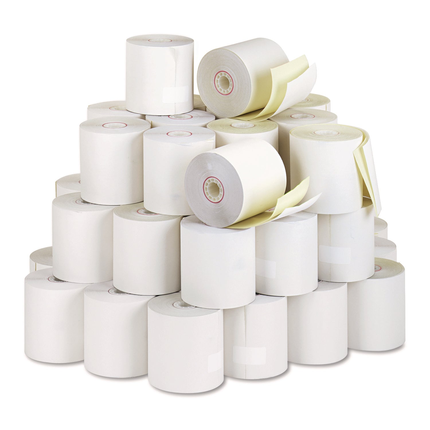 Iconex™ Impact Printing Carbonless Paper Rolls, 3" X 90 Ft, White/canary, 50/carton