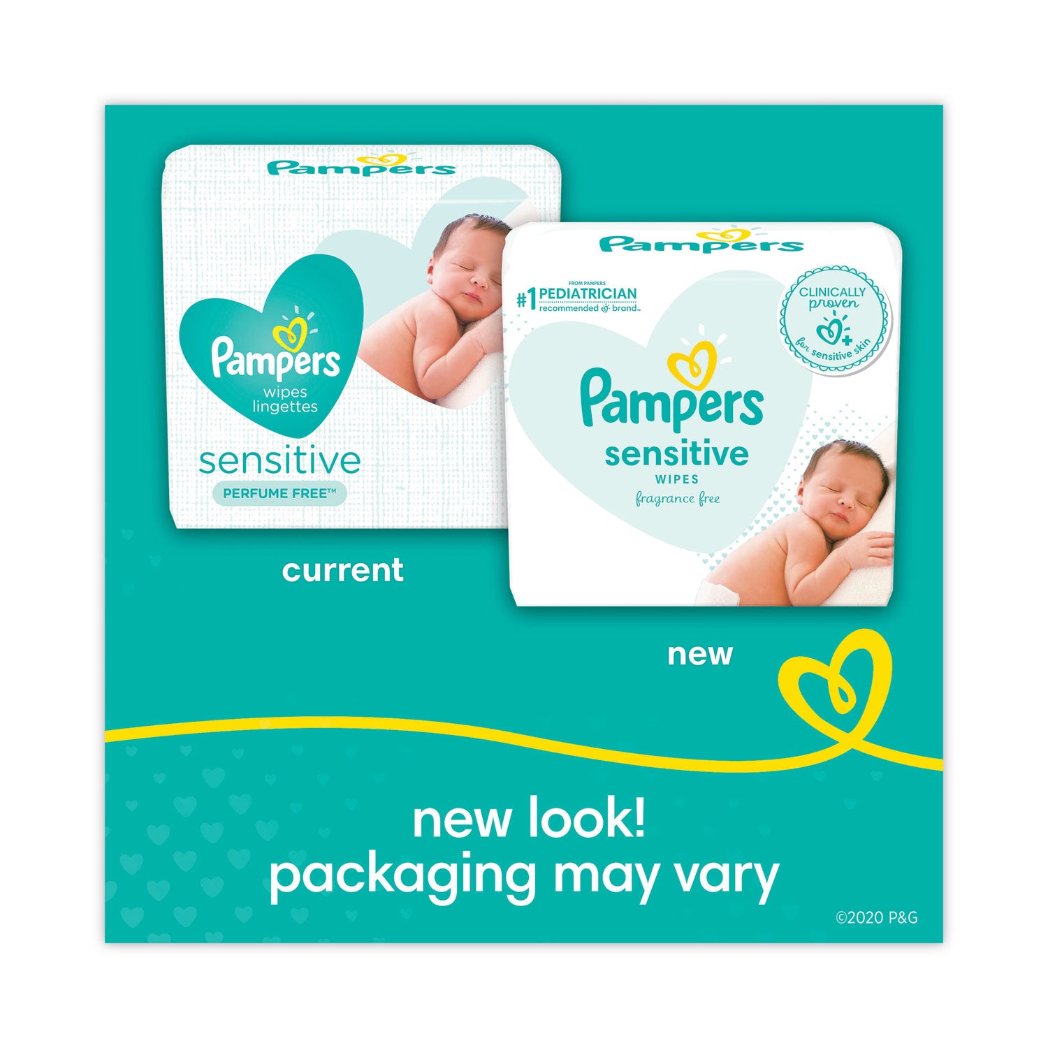 Pampers® Sensitive Baby Wipes, 1-Ply, 6.8 x 7, Unscented, White, 56/Pack