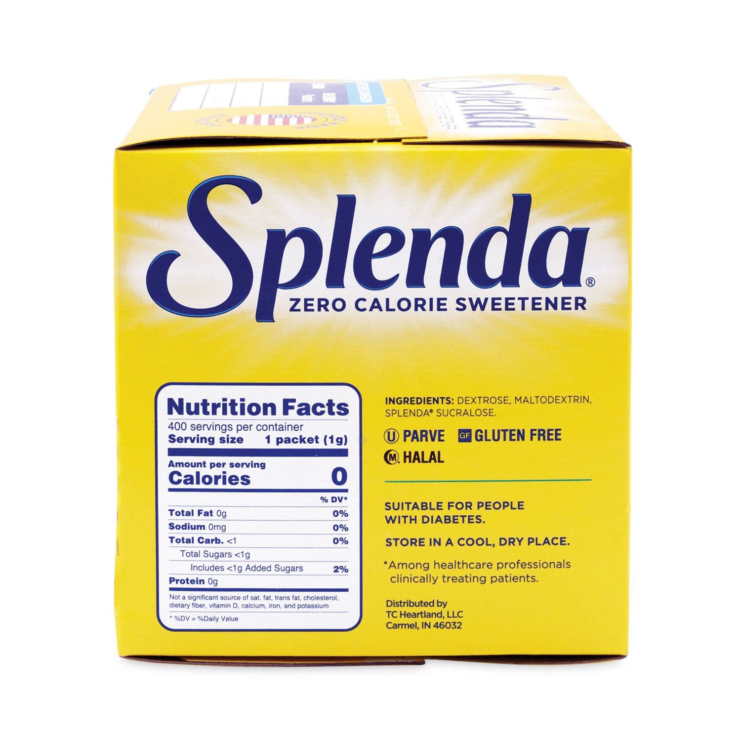 Splenda® No Calorie Sweetener, 0.04 oz Packet, 400/Box, 6 Boxes/Carton