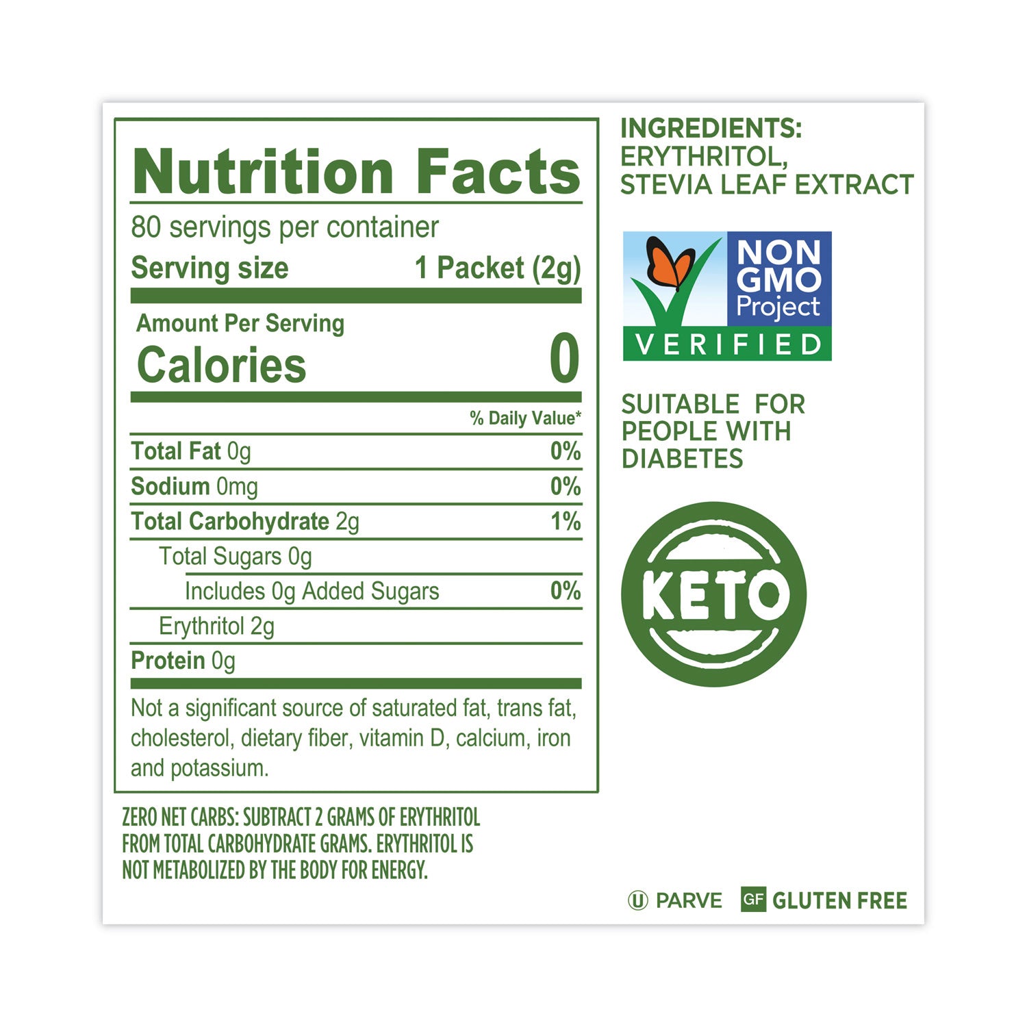 Splenda® No Calorie Sweetener, 2 g Packet, 80/Box