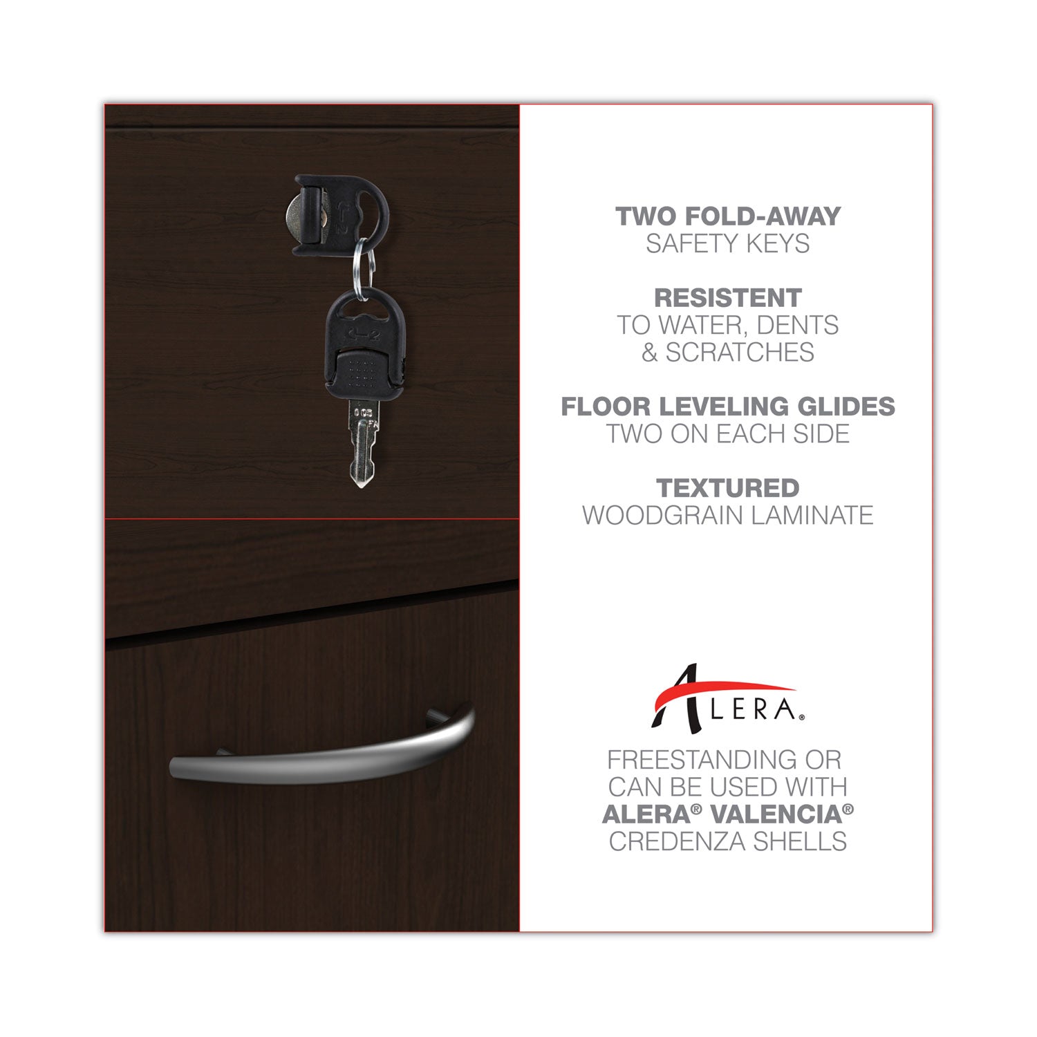 Alera® Alera Valencia Series Lateral File, 2 Legal/letter-Size File Drawers, Espresso, 34" X 22.75" X 29.5"