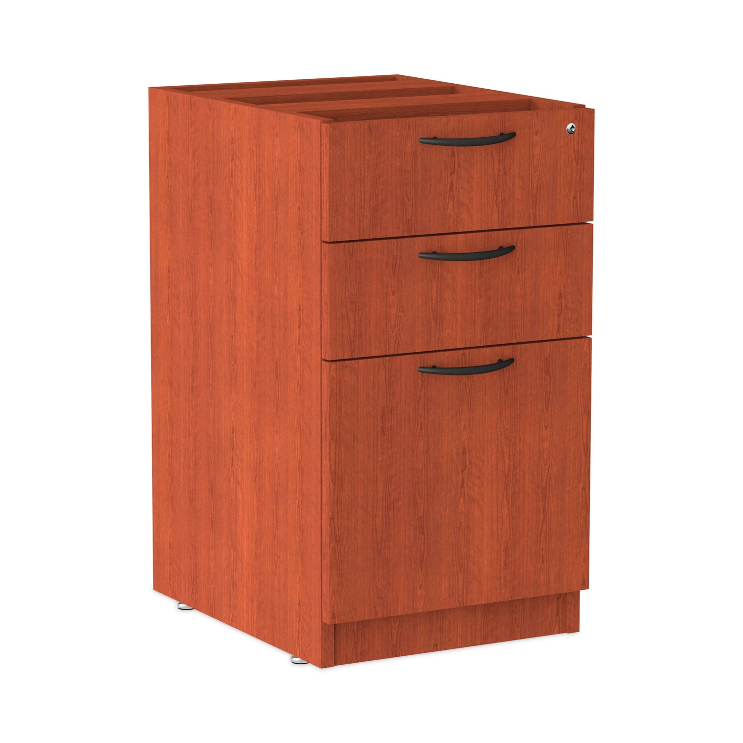Alera® Alera Valencia Series Full Pedestal File, Left/right, 3-Drawers: Box/box/file, Legal/letter, Cherry, 15.63" X 20.5" X 28.5"