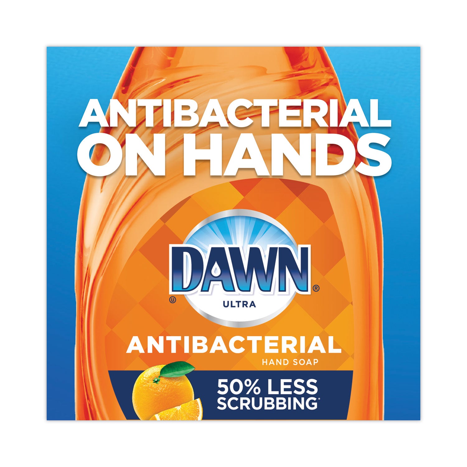 Dawn® Ultra Antibacterial Dishwashing Liquid, Orange Scent, 38 oz Bottle, 8/Carton