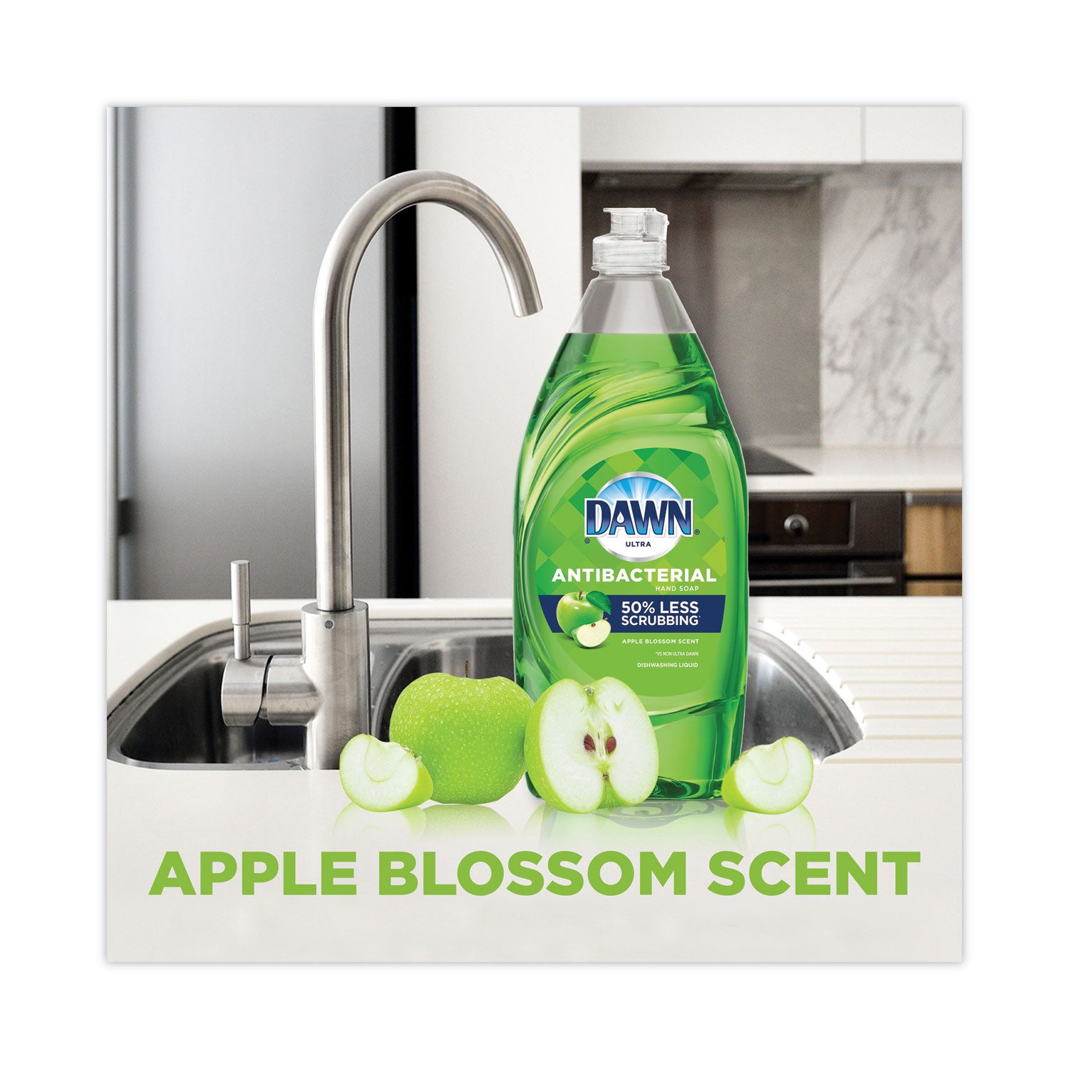 Dawn® Ultra Antibacterial Dishwashing Liquid, Apple Blossom Scent, 38 oz Bottle