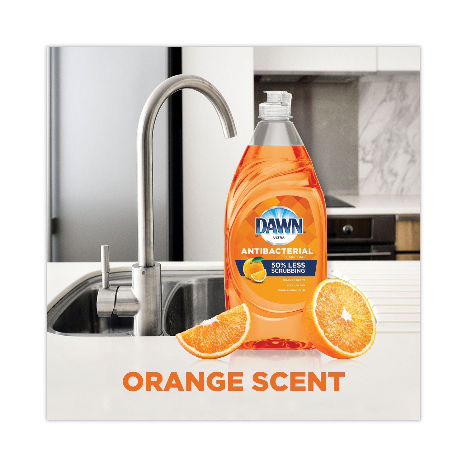 Dawn® Ultra Antibacterial Dishwashing Liquid, Orange Scent, 38 oz Bottle, 8/Carton