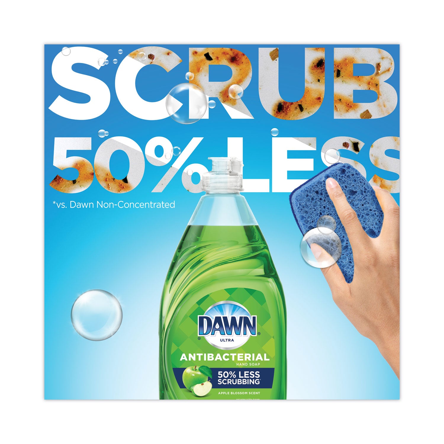 Dawn® Ultra Antibacterial Dishwashing Liquid, Apple Blossom Scent, 38 oz Bottle, 8/Carton