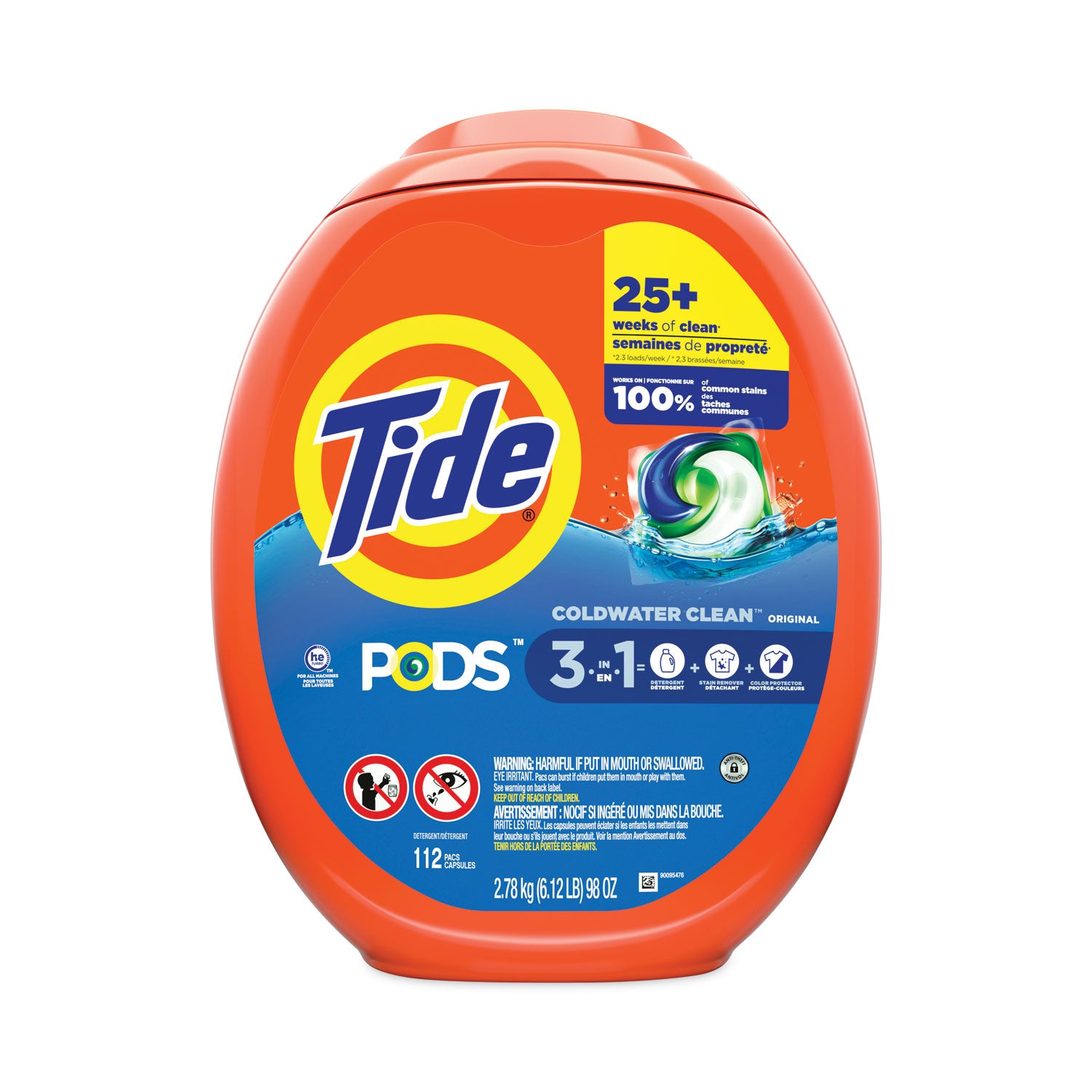 Pods, Tide Original, 112 Pods/Tub, 4 Tubs/Carton