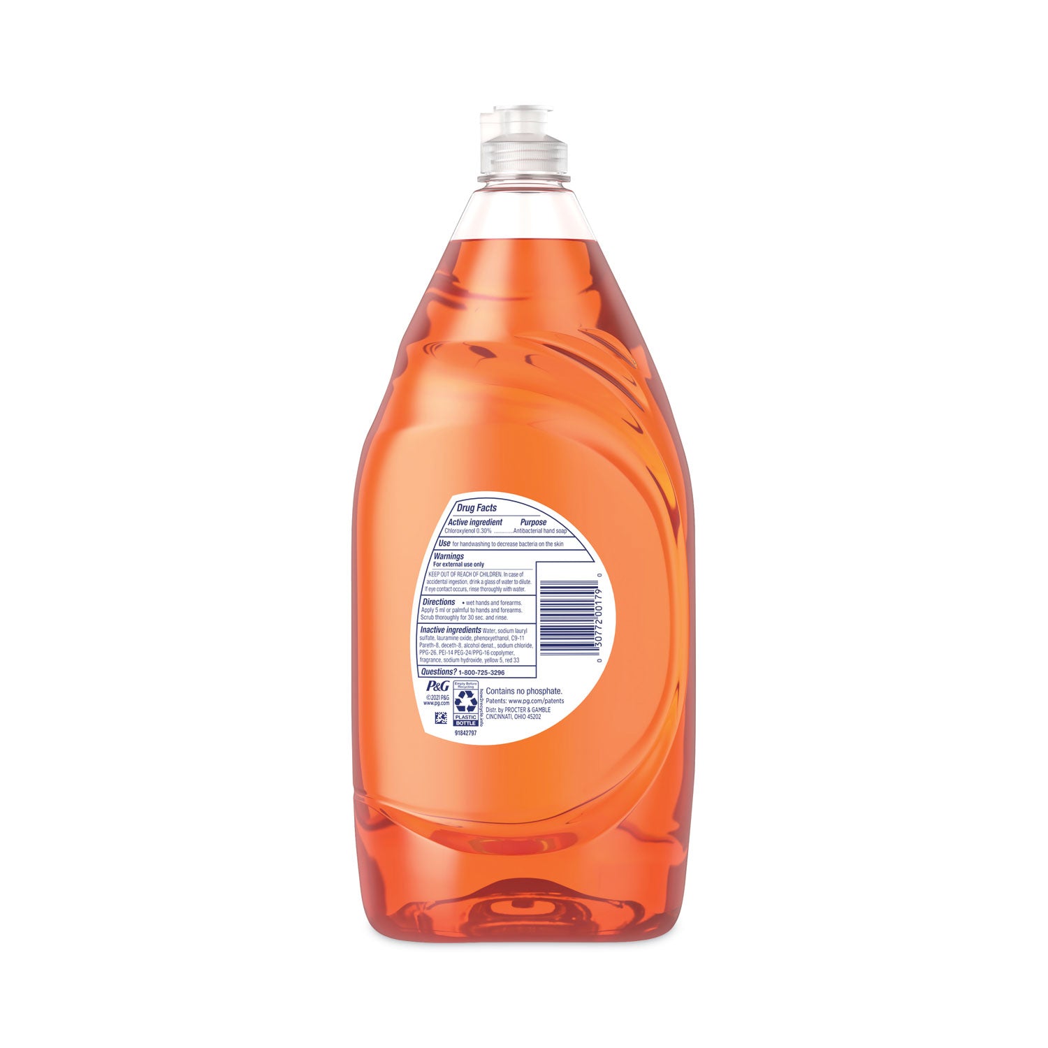 Dawn® Ultra Antibacterial Dishwashing Liquid, Orange Scent, 38 oz Bottle, 8/Carton