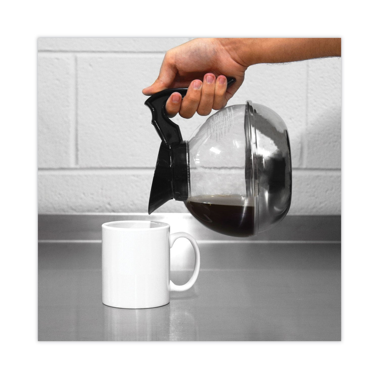 Coffee Pro Unbreakable Regular Coffee Decanter, 60 oz, Black Handle