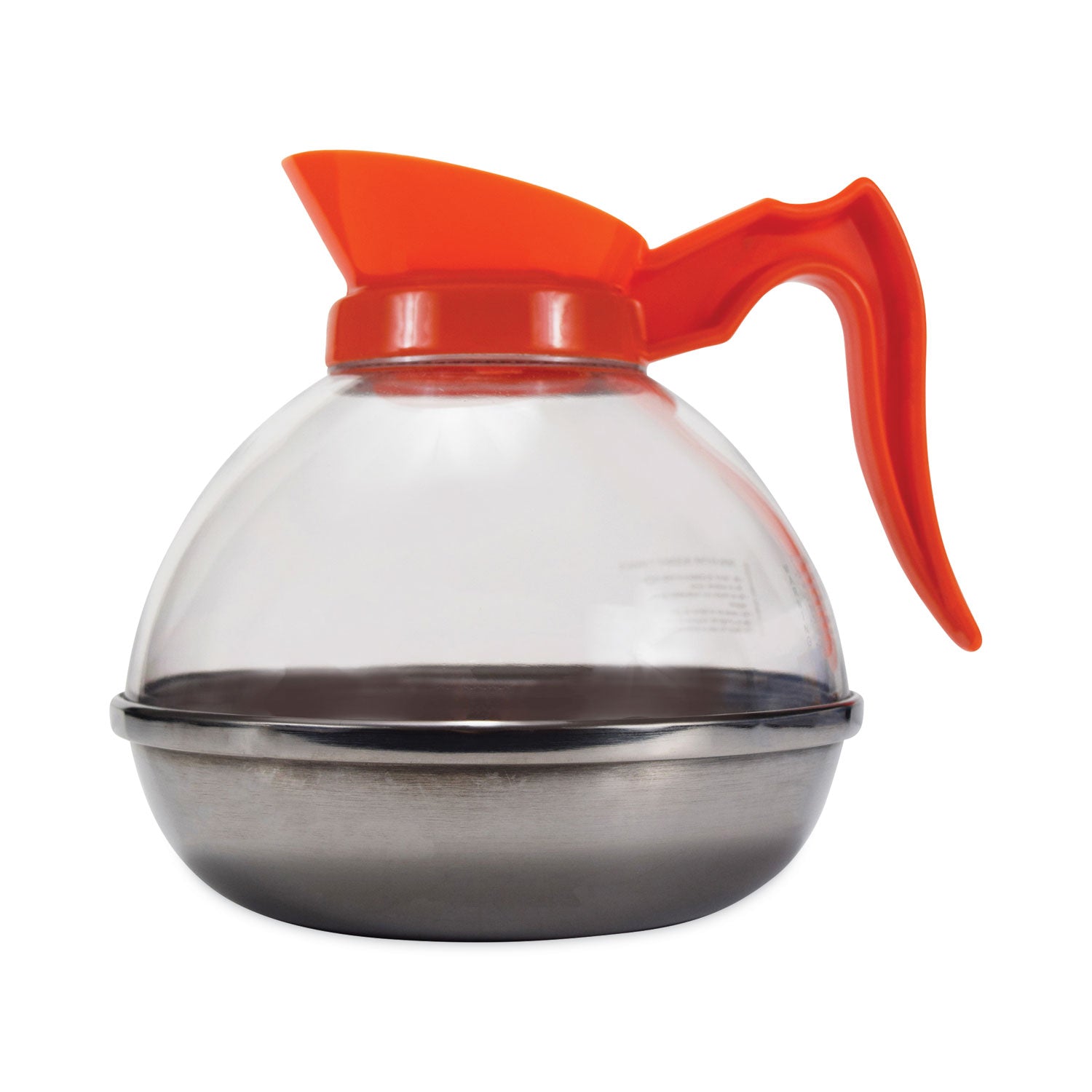 Coffee Pro Unbreakable Decaffeinated Coffee Decanter, 60 oz, Orange Handle