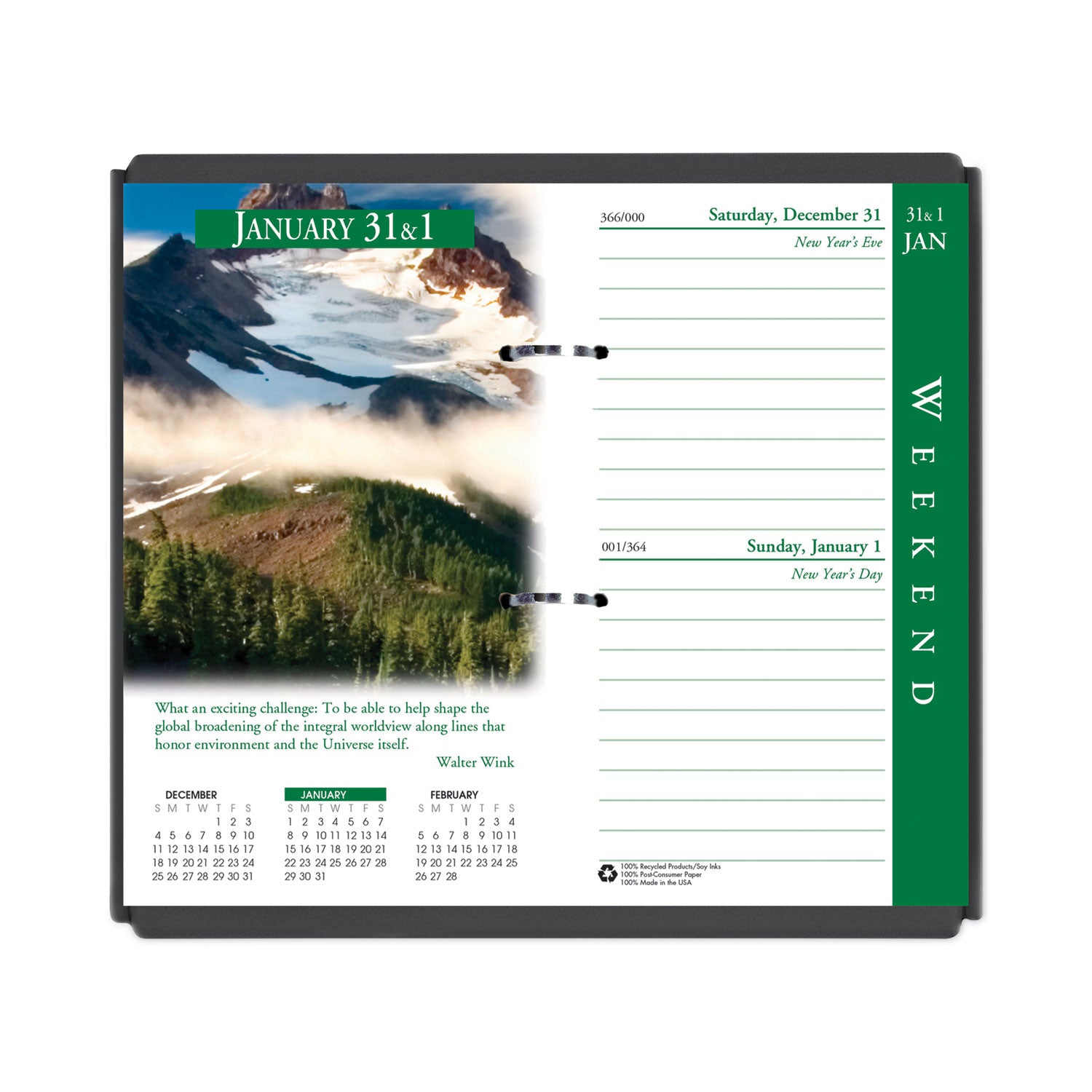Earthscapes Desk Calendar Refill, Nature Photography, 3.5 x 6, White/Multicolor Sheets, 12-Month (Jan to Dec): 2025
