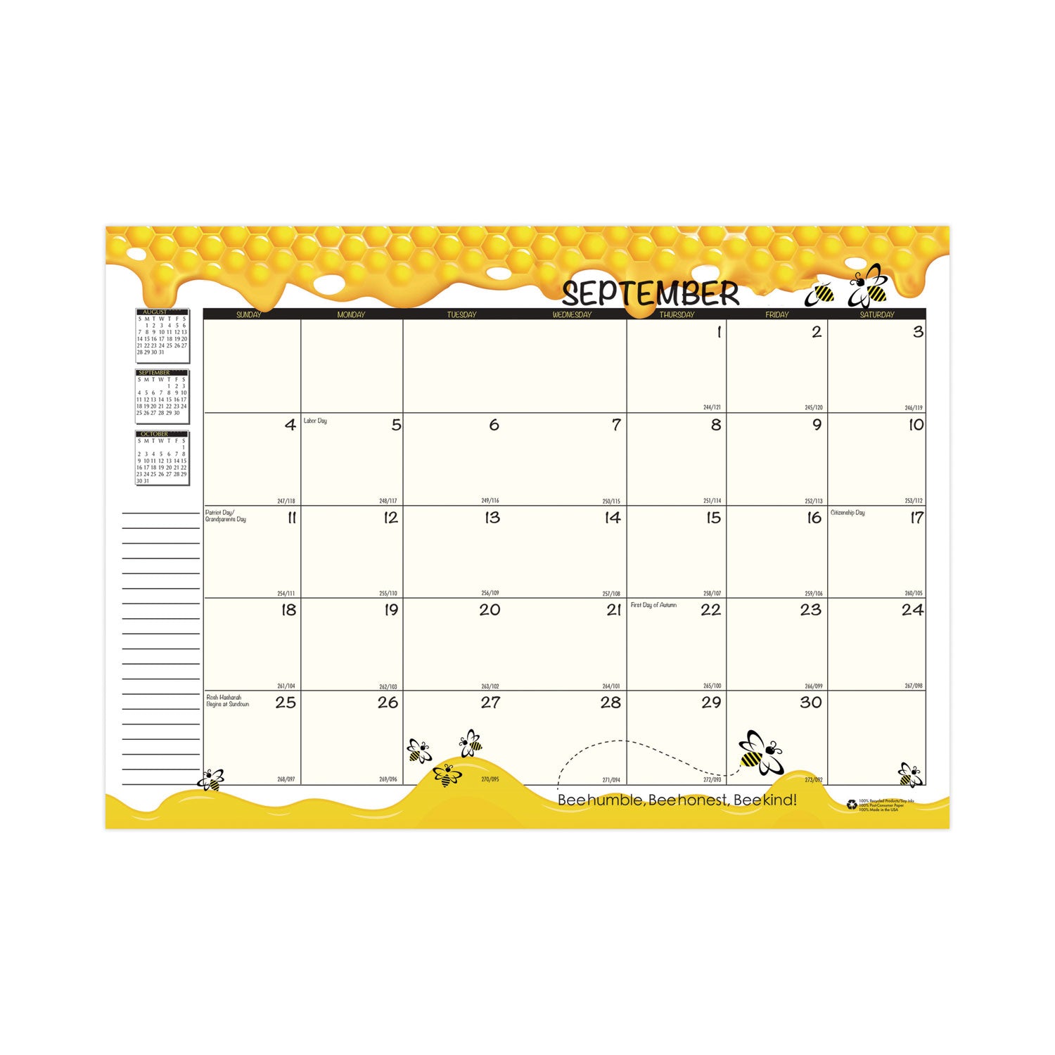 House of Doolittle™ Recycled Academic Honeycomb Planner, Honeycomb Artwork, 10 x 7, Multicolor Cover, 12-Month (Aug to July): 2024 to 2025