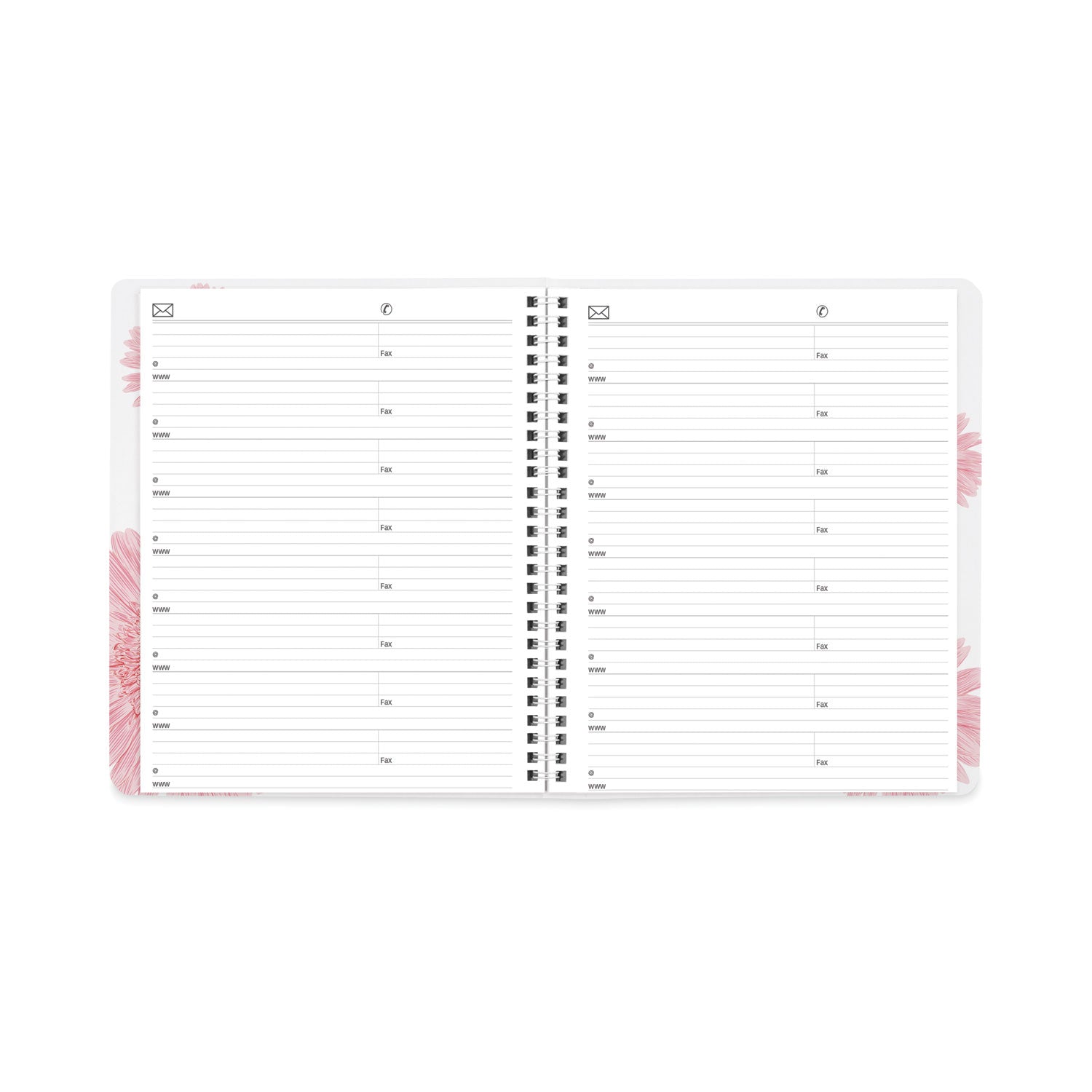 Brownline® Essential Collection Ruled Monthly Planner, Daisy Artwork, 8.88 x 7.13, Black/Pink Cover, 14-Month: Dec 2024 to Jan 2026