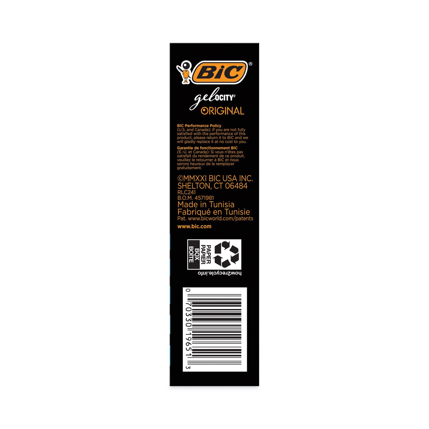BIC® Gel-ocity Gel Pen Value Pack, Retractable, Medium 0.7 mm, Black Ink, Clear/Black Barrel, 24/Pack