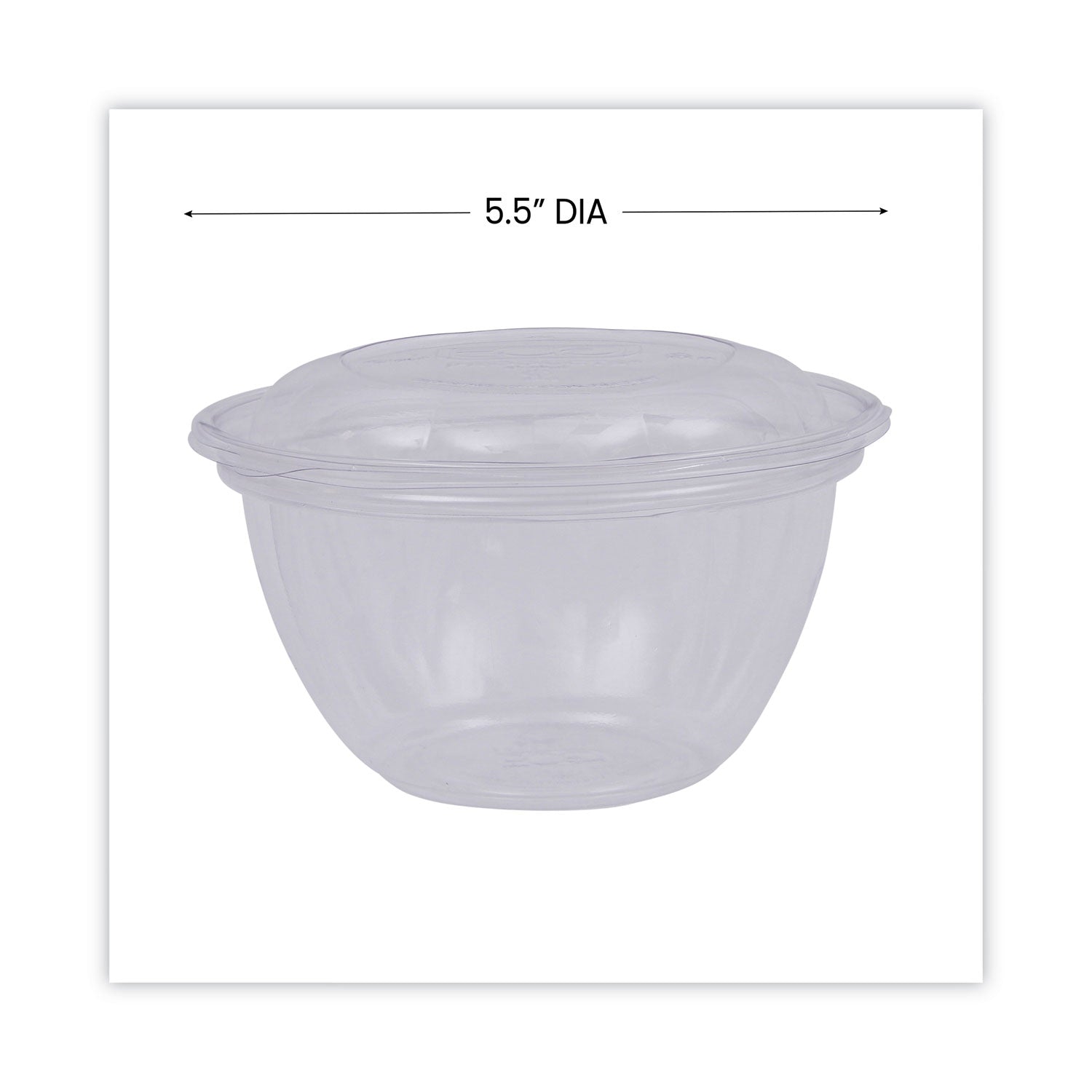 Eco-Products® Renewable and Compostable Containers, 18 oz, 5.5" Diameter x 2.3" h, Clear, Plastic, 150/Carton