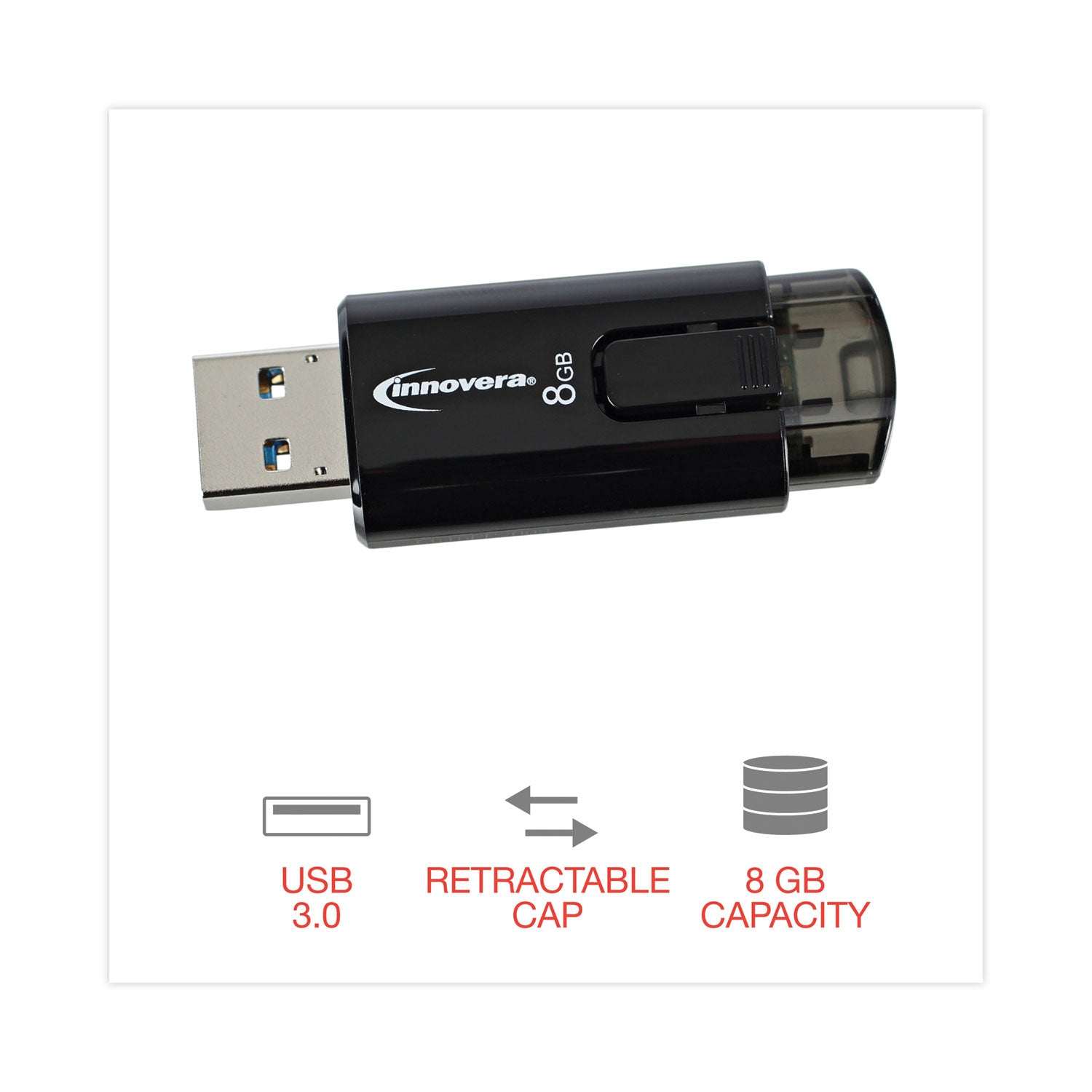 Innovera® Usb 3.0 Flash Drive, 8 Gb