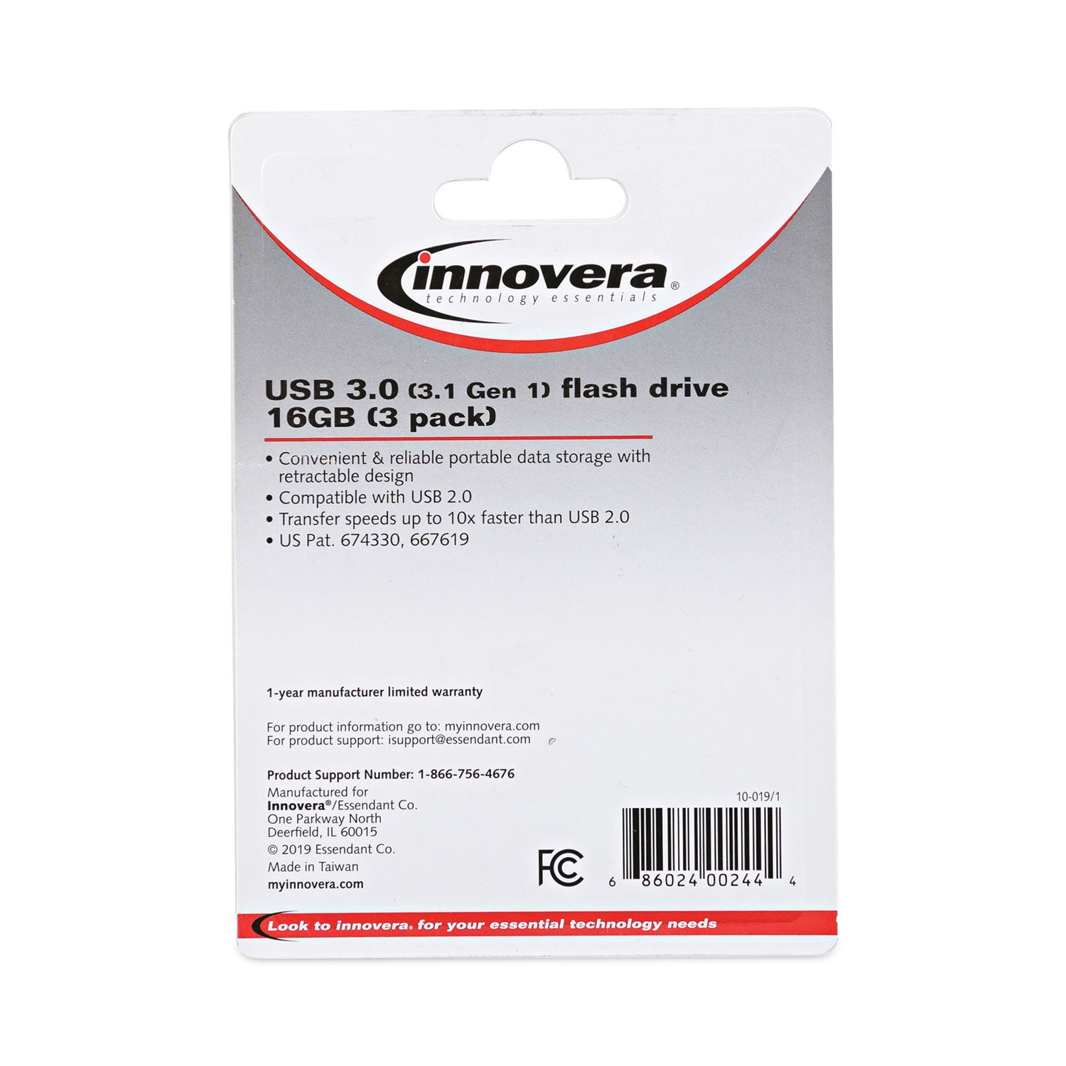 Innovera® Usb 3.0 Flash Drive, 16 Gb, 3/pack