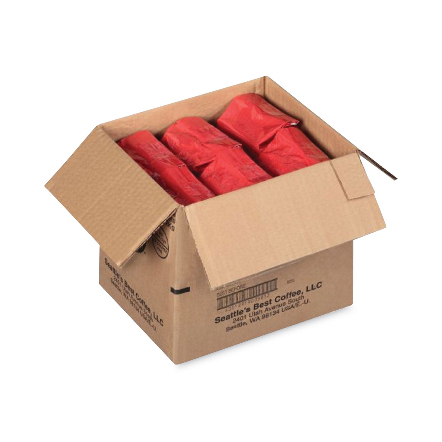 Seattle's Best™ Port Side Blend Ground Coffee, Decaffeinated Medium Roast, 12 oz Bag, 6/Carton