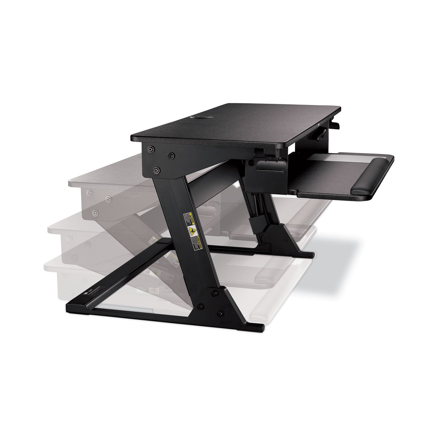 3M™ Precision Standing Desk, 35.4" x 22.2" x 6.2" to 20", Black