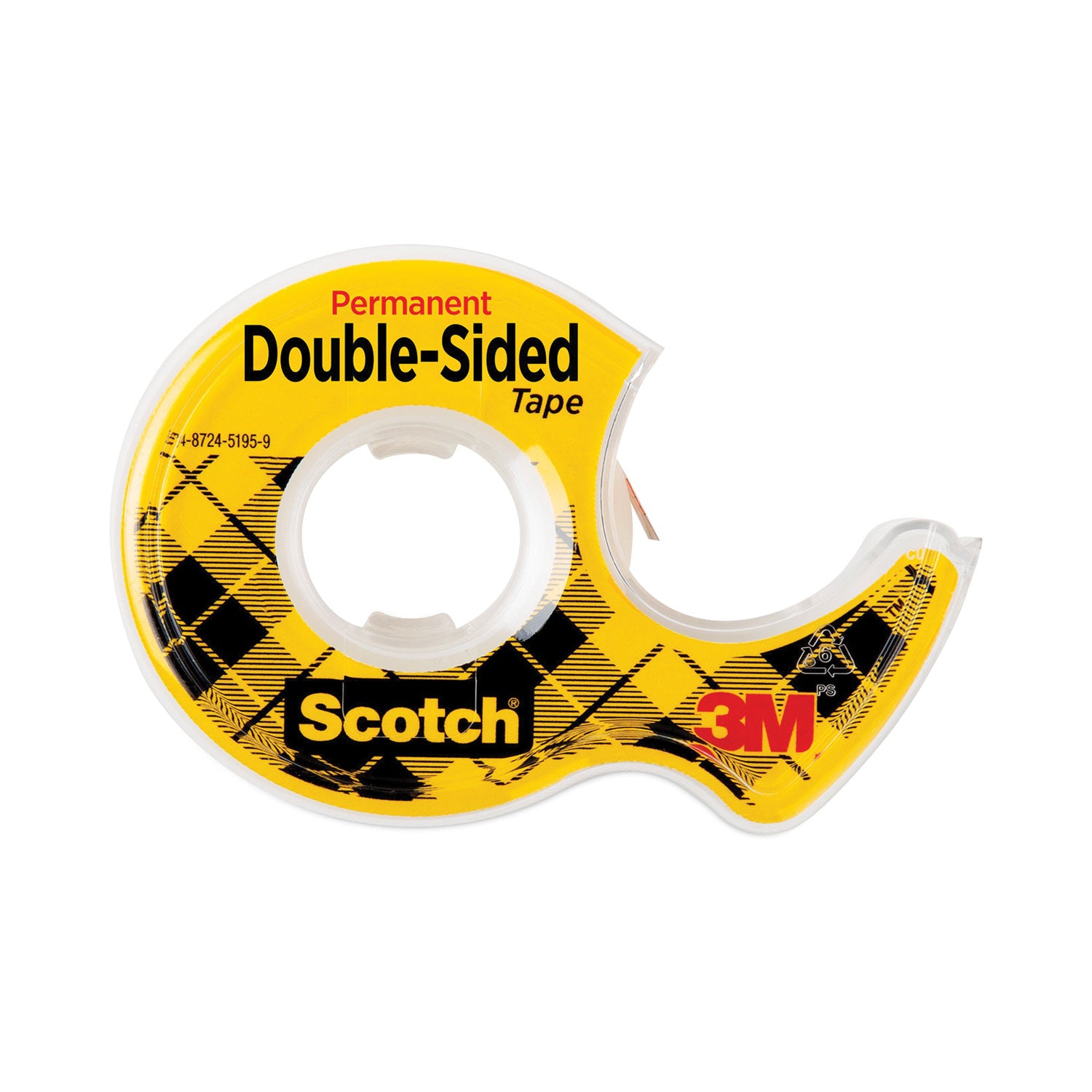 Scotch® Double-Sided Permanent Tape In Handheld Dispenser, 1" Core, 0.5" X 20.83 Ft, Clear