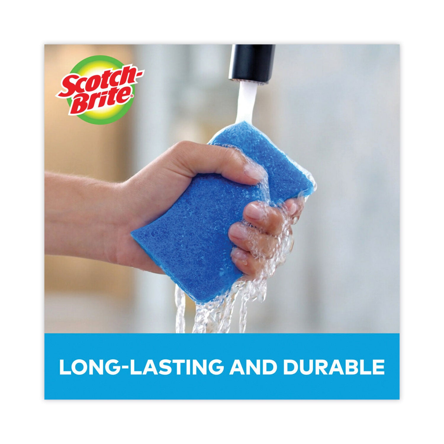 Scotch-Brite® Non-Scratch Multi-Purpose Scrub Sponge, 4.4 X 2.6, 0.8" Thick, Blue, 6/pack