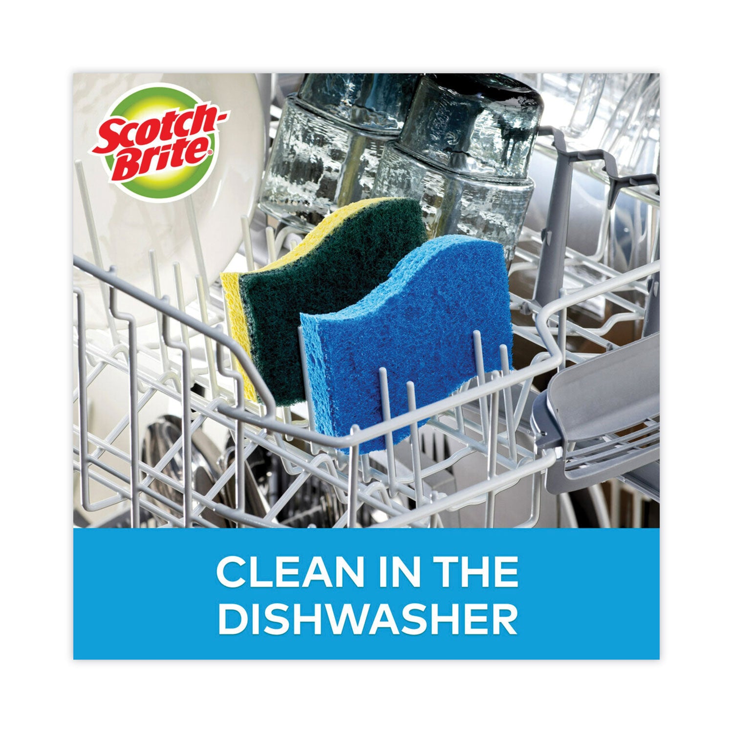 Scotch-Brite® Non-Scratch Multi-Purpose Scrub Sponge, 4.4 X 2.6, 0.8" Thick, Blue, 6/pack