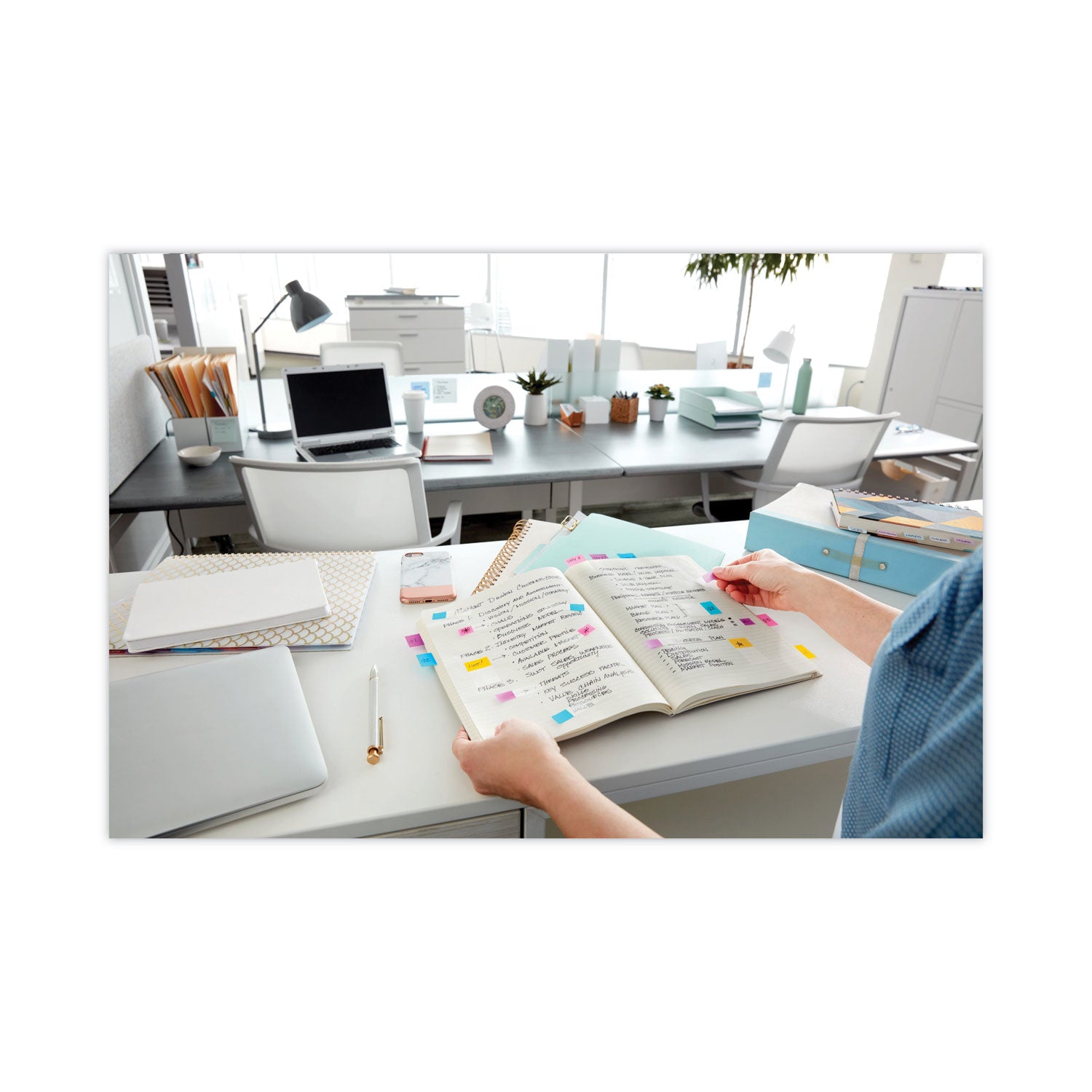 Post-it® Flags Standard Page Flags in Dispenser, Bright Blue, 50 Flags/Dispenser, 2 Dispensers/Pack