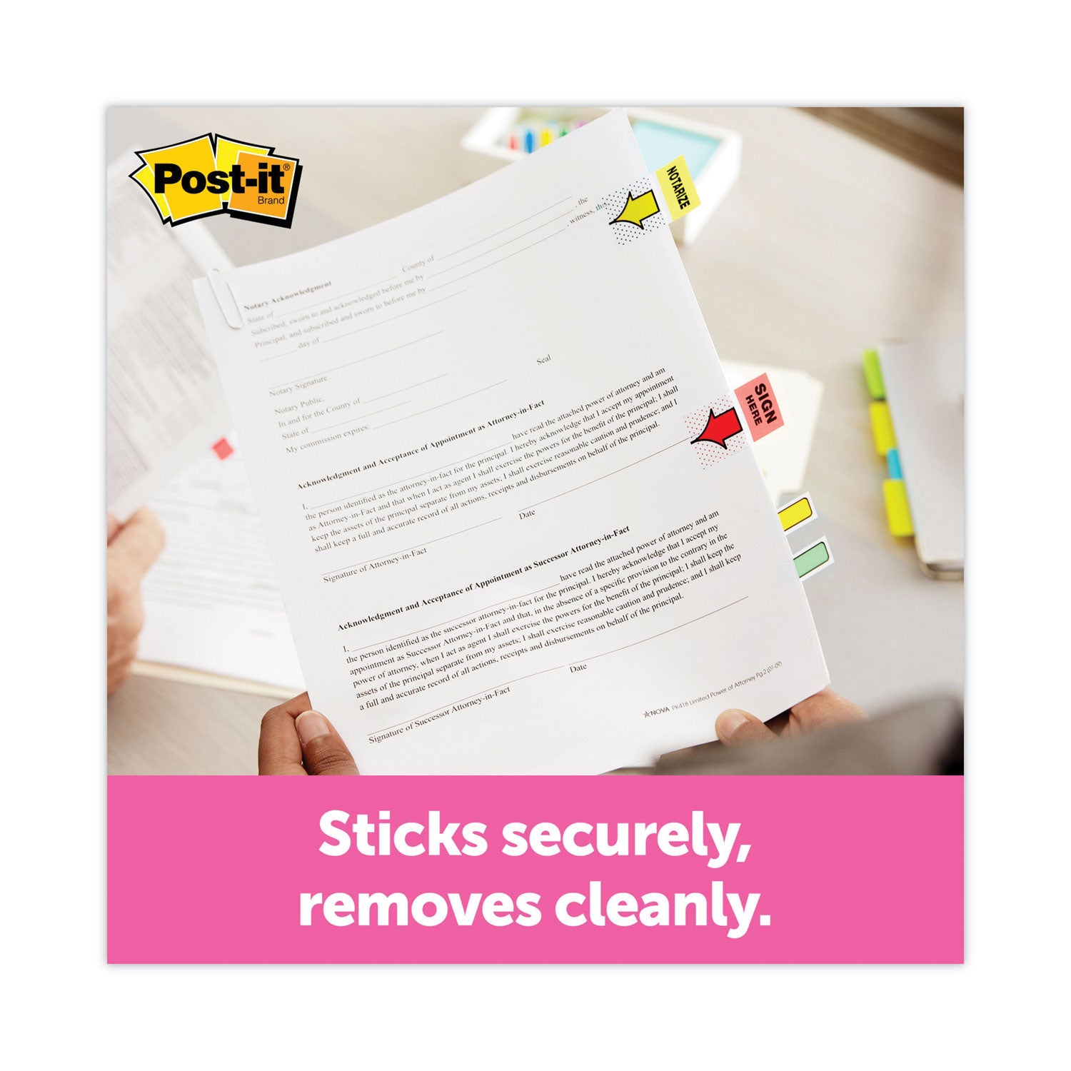 Post-it® Flags Arrow Message 1" Page Flags, 200 "Sign Here", 48 Arrow, Four Colors, 248/Pack