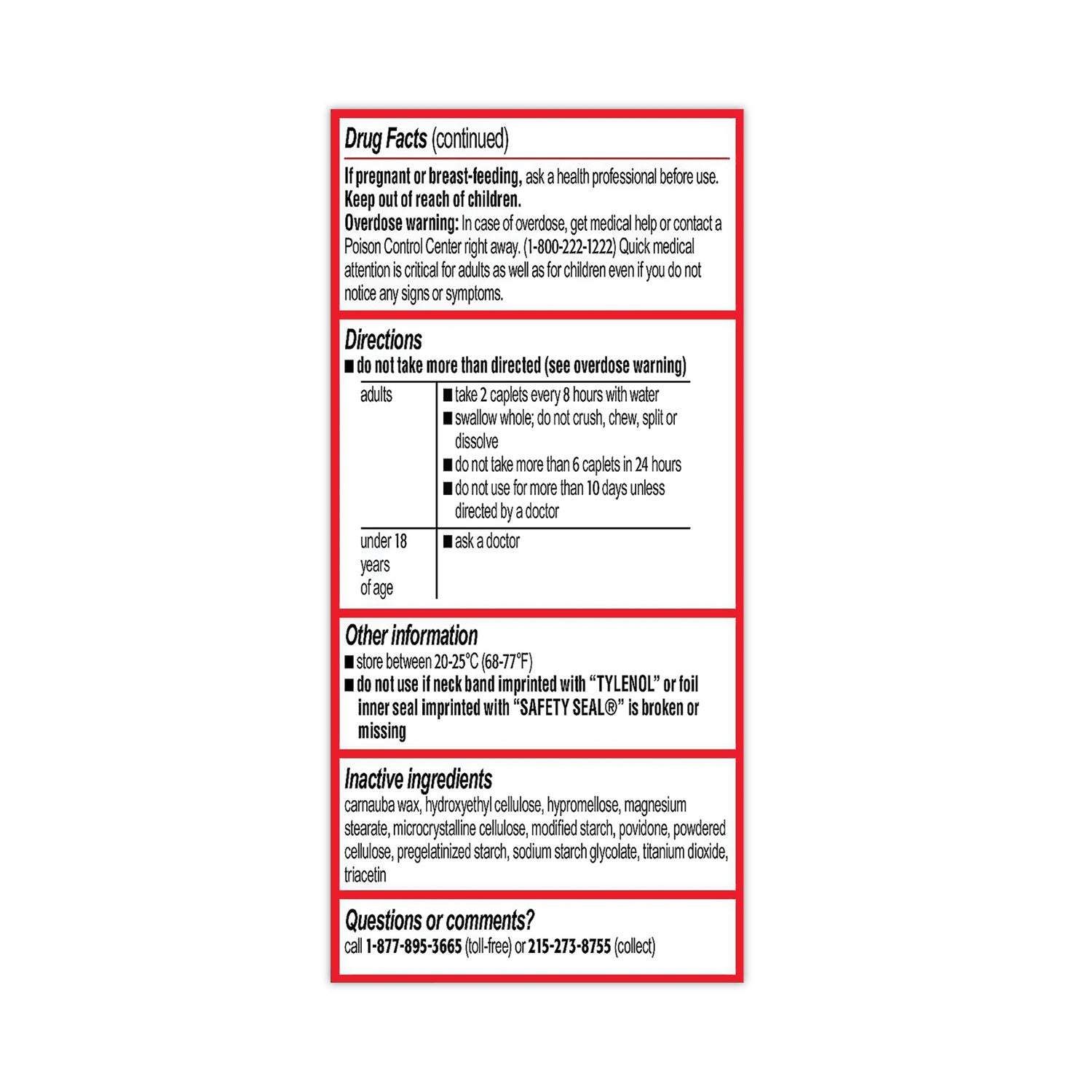Tylenol® 8-Hour Arthritis Pain Extended Release Tablets, 650 mg, 290/Bottle