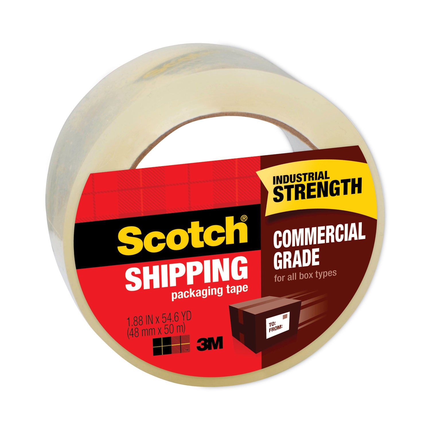 Scotch® 3750 Commercial Grade Packaging Tape With St-181 Pistol-Grip Dispenser, 3" Core, 1.88" X 54.6 Yds, Clear, 36/carton