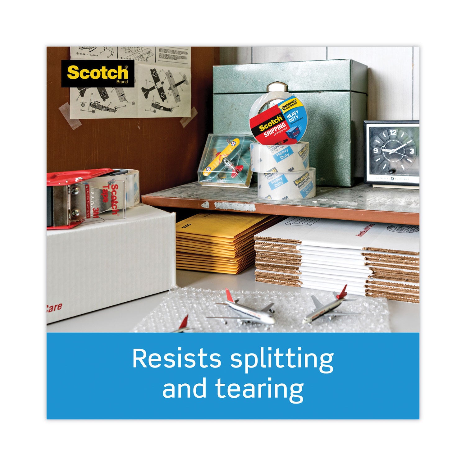 Scotch® 3850 Heavy-Duty Packaging Tape, 3" Core, 1.88" X 54.6 Yds, Clear