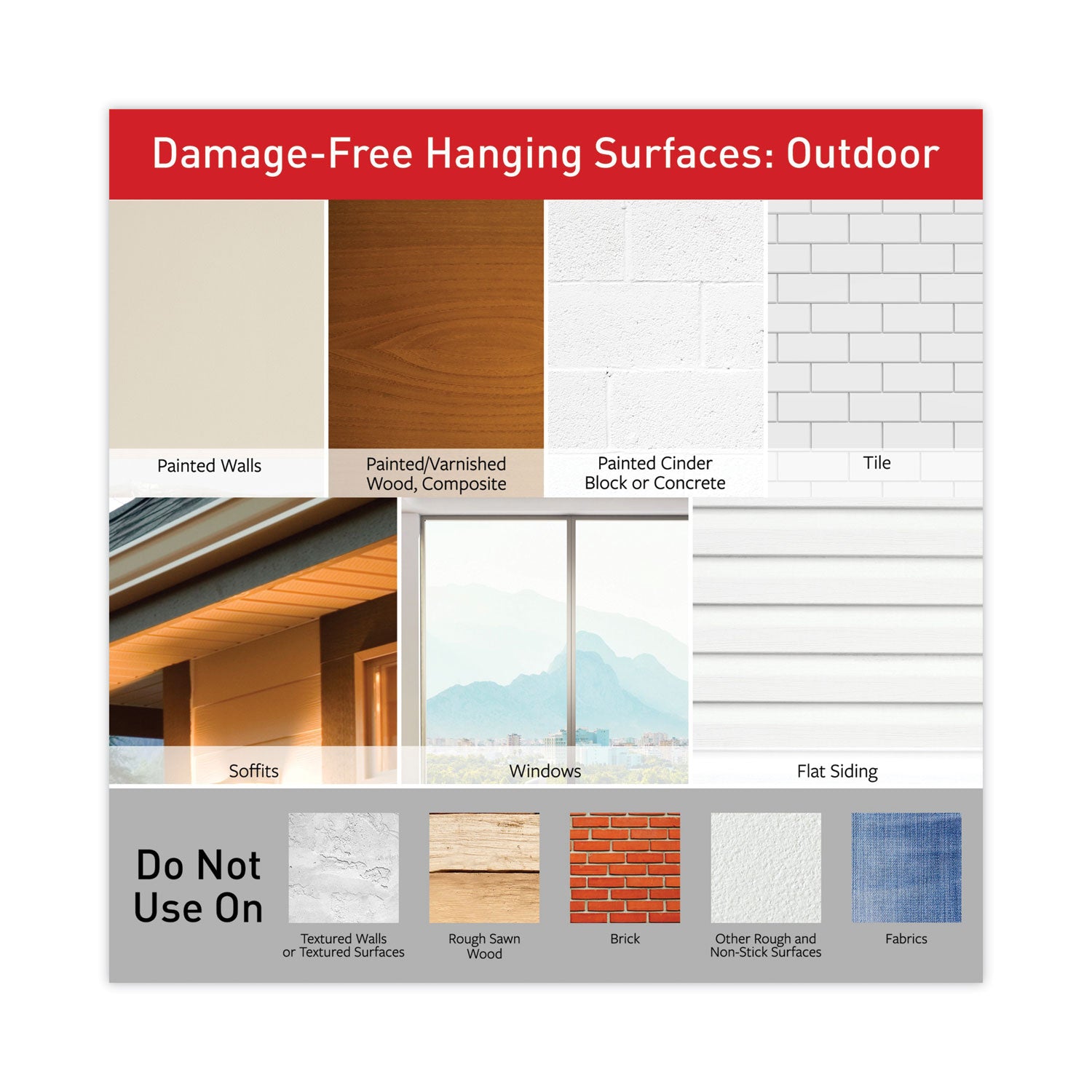 Command™ All Weather Hooks and Strips, Small, Plastic, Clear, 16 Clips and 20 Strips/Pack