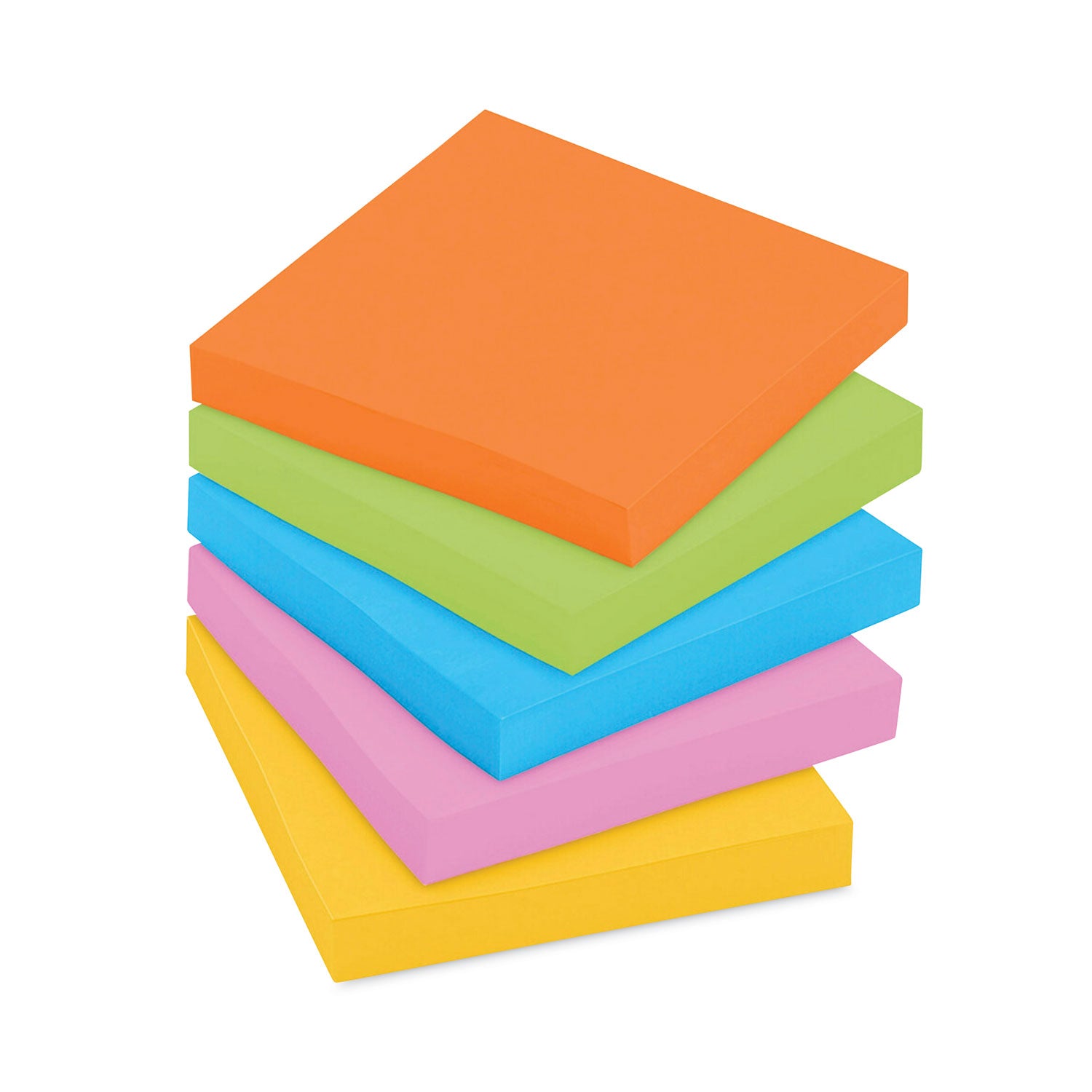 Post-it® Notes Super Sticky Pads in Energy Boost Collection Colors, Cabinet Pack, 3" x 3", 70 Sheets/Pad, 24 Pads/Pack