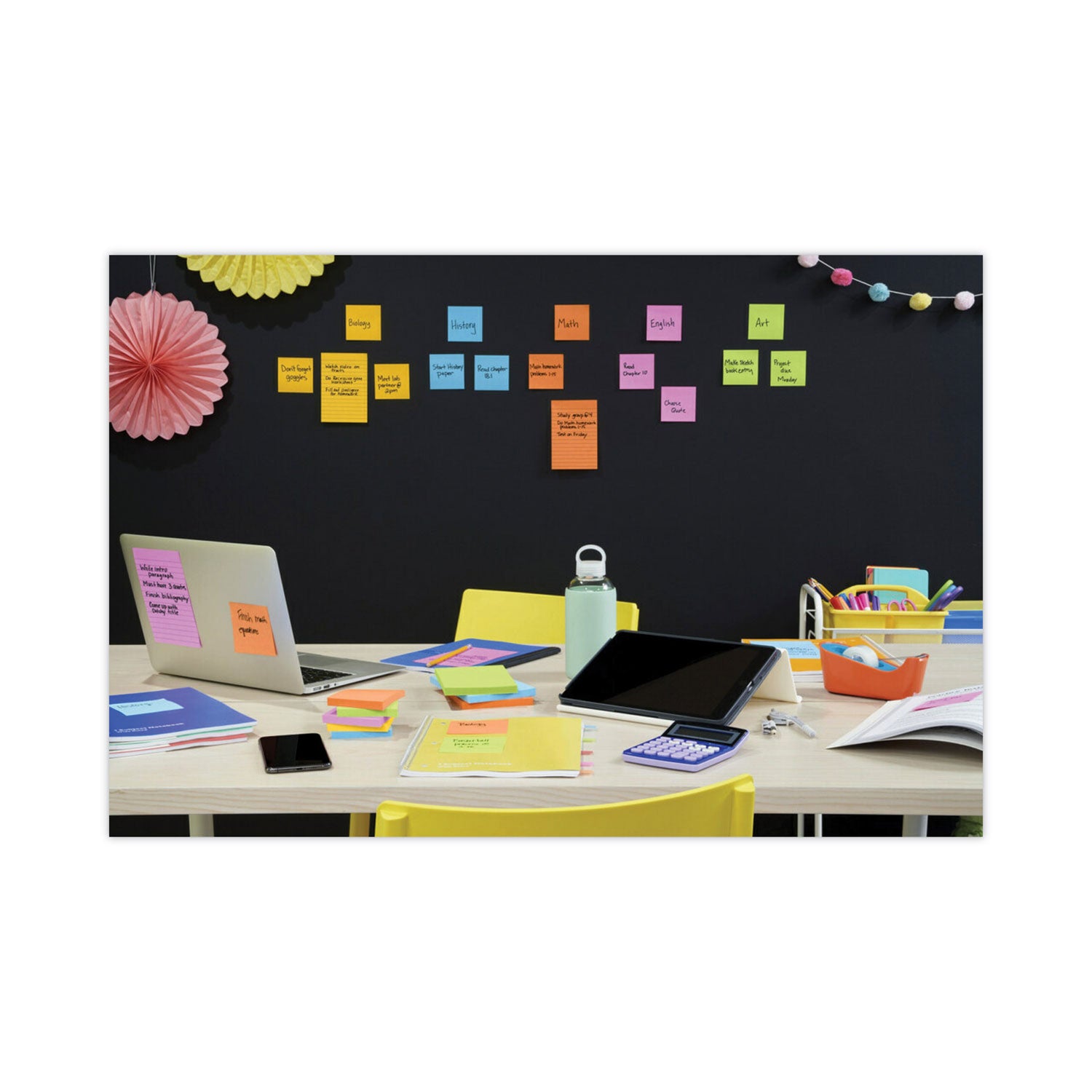 Post-it® Notes Super Sticky Pads in Energy Boost Collection Colors, Cabinet Pack, 3" x 3", 70 Sheets/Pad, 24 Pads/Pack