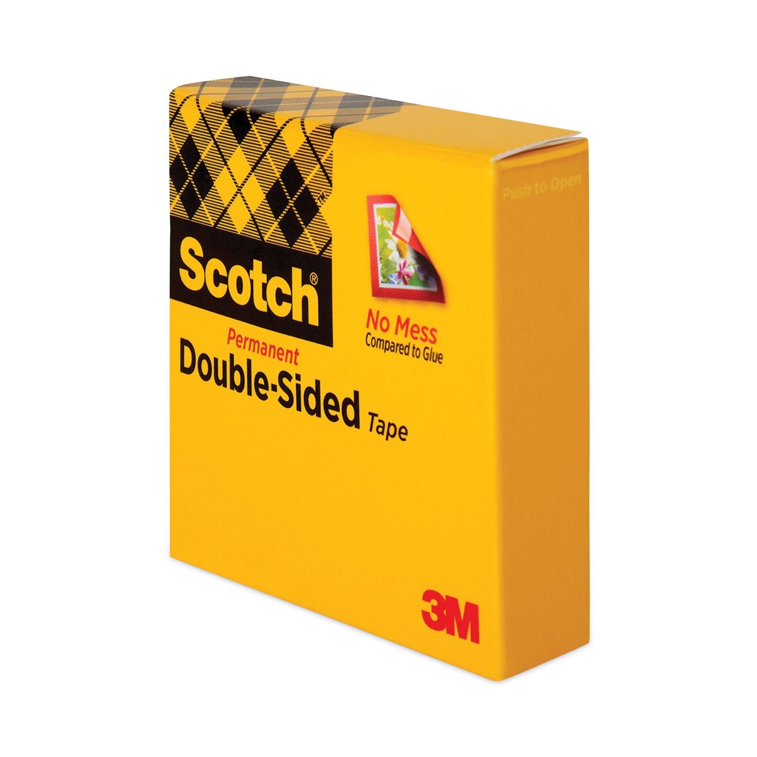 Scotch® Double-Sided Tape, 1" Core, 0.5" X 75 Ft, Clear