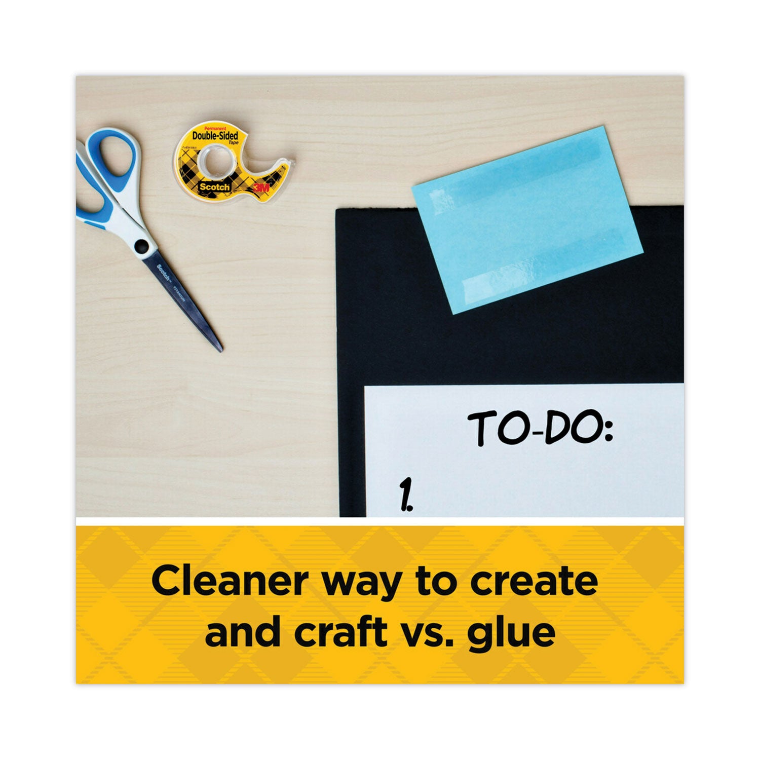 Scotch® Double-Sided Tape, 1" Core, 0.5" X 75 Ft, Clear