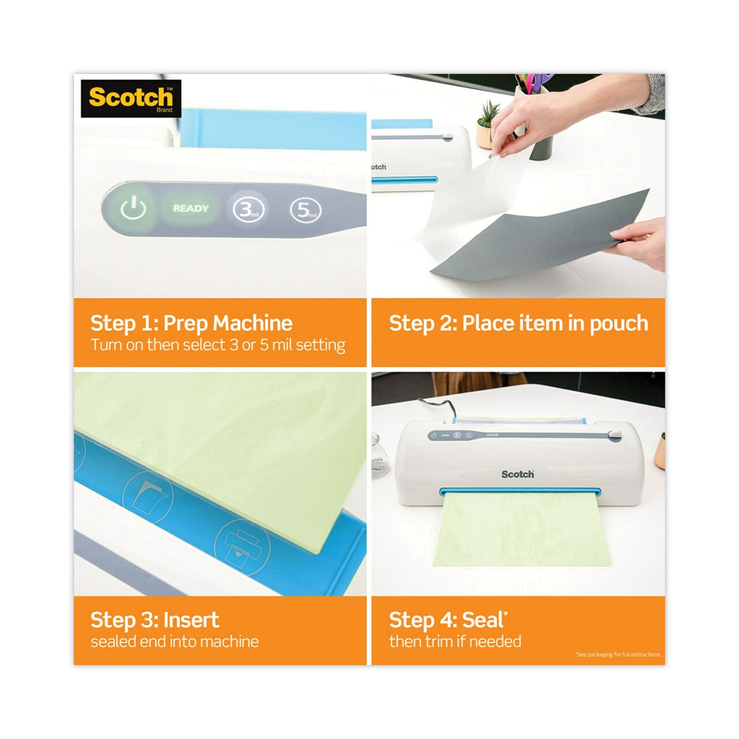 Scotch™ Laminating Pouches, 5 Mil, 9" X 11.5", Gloss Clear, 50/pack