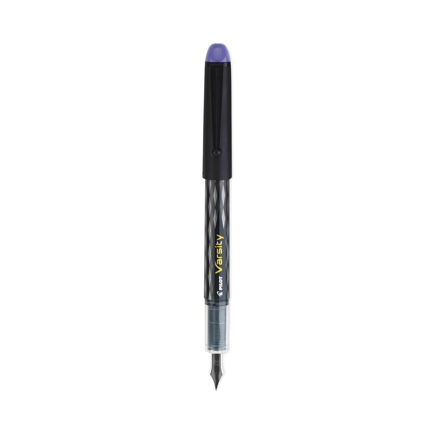 Varsity Fountain Pen, Medium 1 mm, Purple Ink, Clear/Black/Purple Barrel