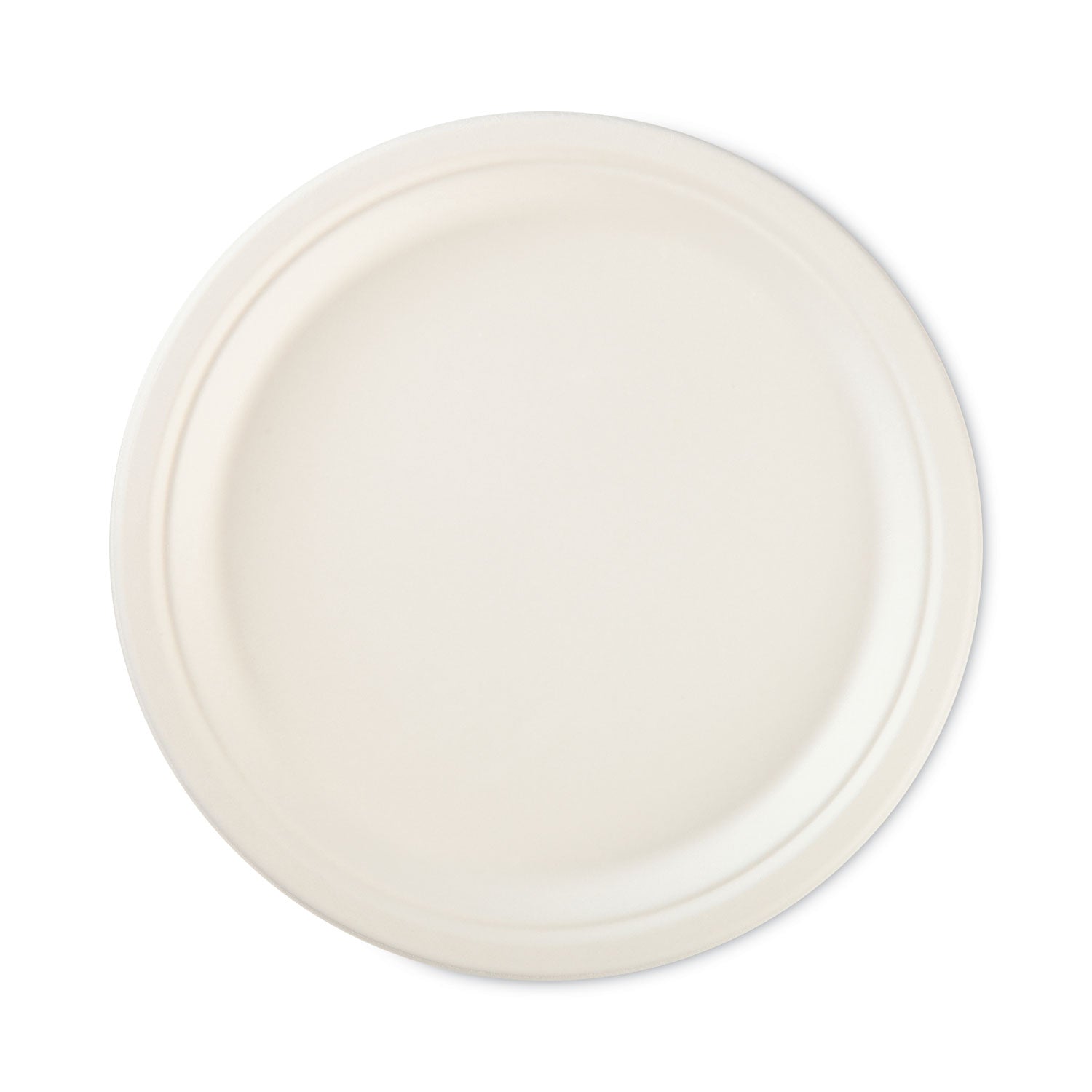 Hefty® ECOSAVE Tableware, Plate, Sugarcane, 10.13" dia, White, 16/Pack