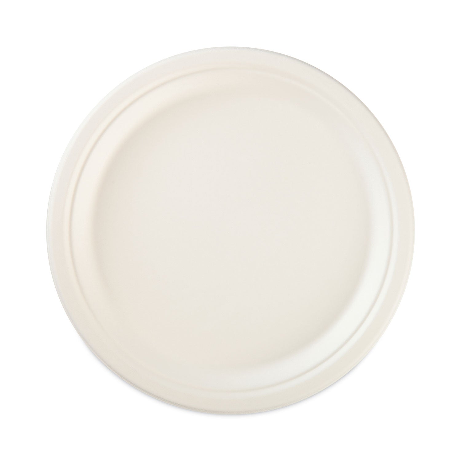 Hefty® ECOSAVE Tableware, Plate, Sugarcane, 6.75" dia, White, 30/Pack