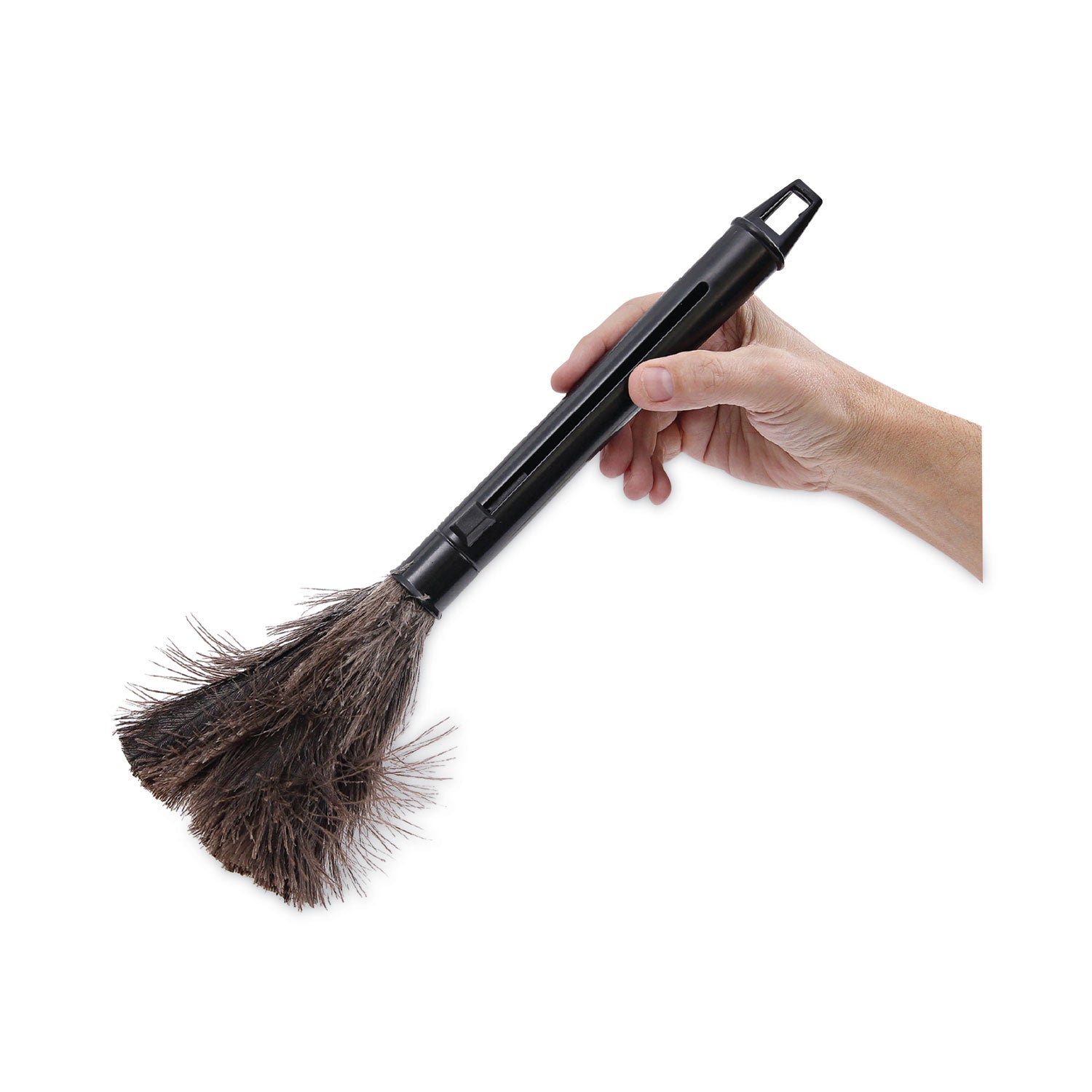 Boardwalk® Ostrich Feather Duster, 9" to 14" Retractable Plastic Handle